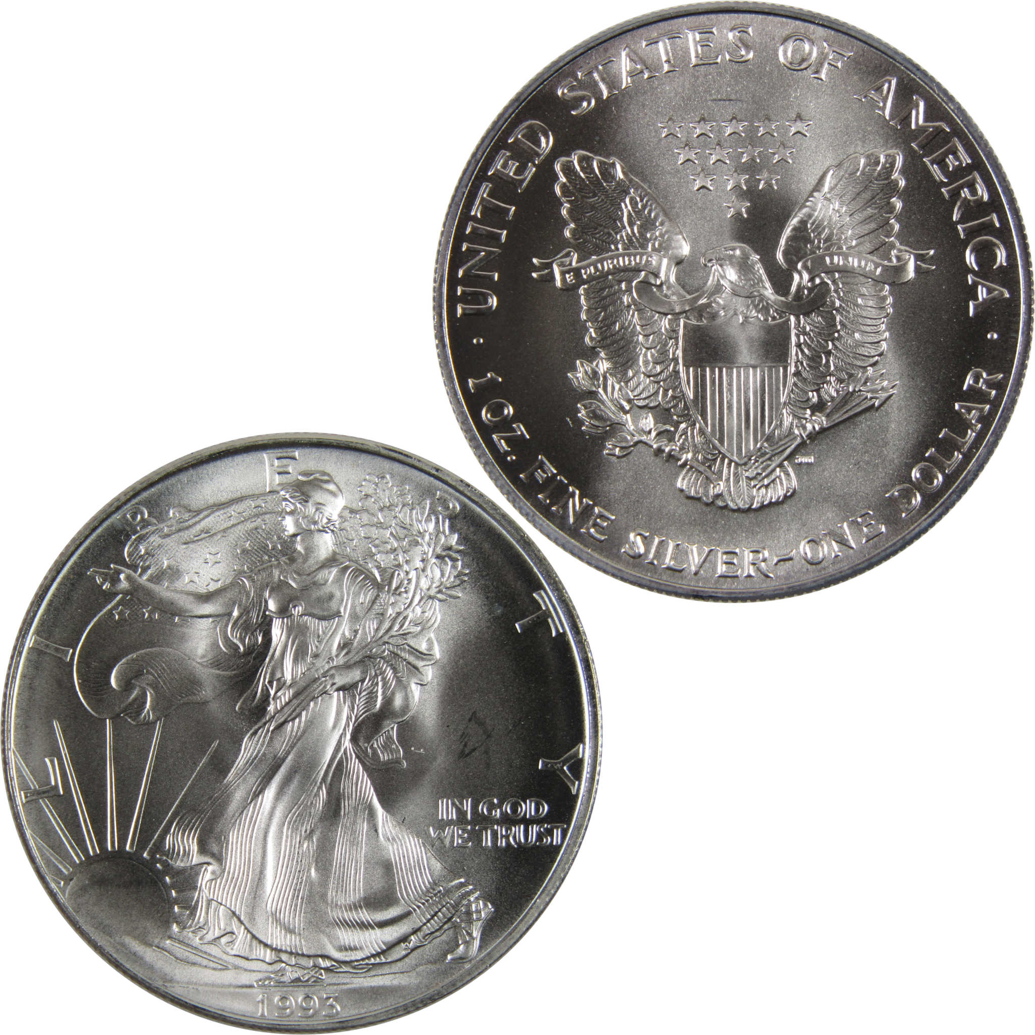 1993 American Eagle BU Uncirculated 1 oz .999 Silver Bullion $1 Coin