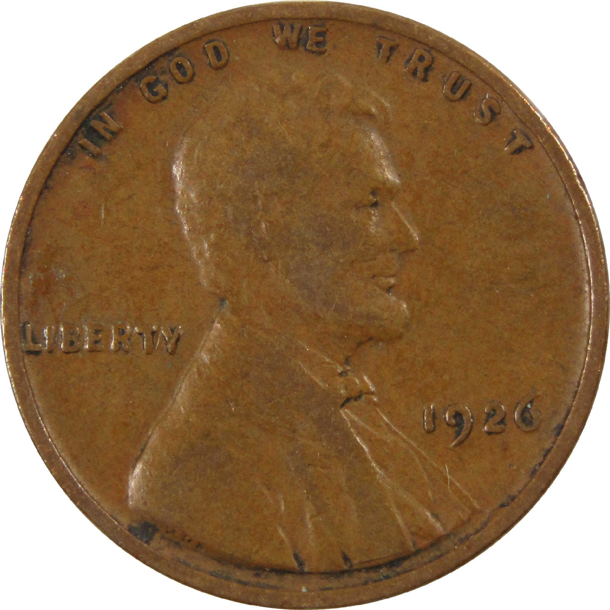 1926 Lincoln Wheat Cent F Fine Penny 1c Coin