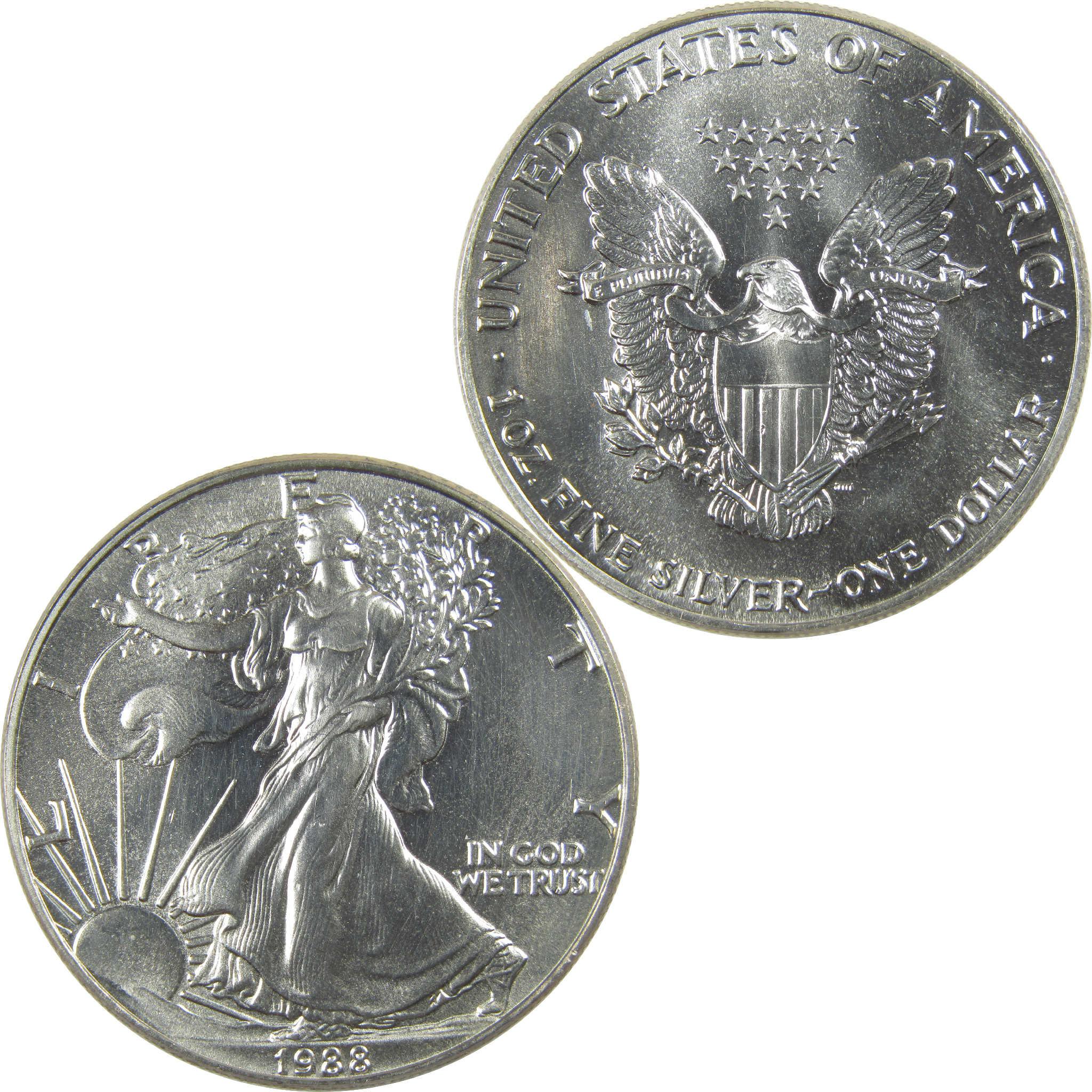 1988 American Silver Eagle Uncirculated Bullion $1 Coin