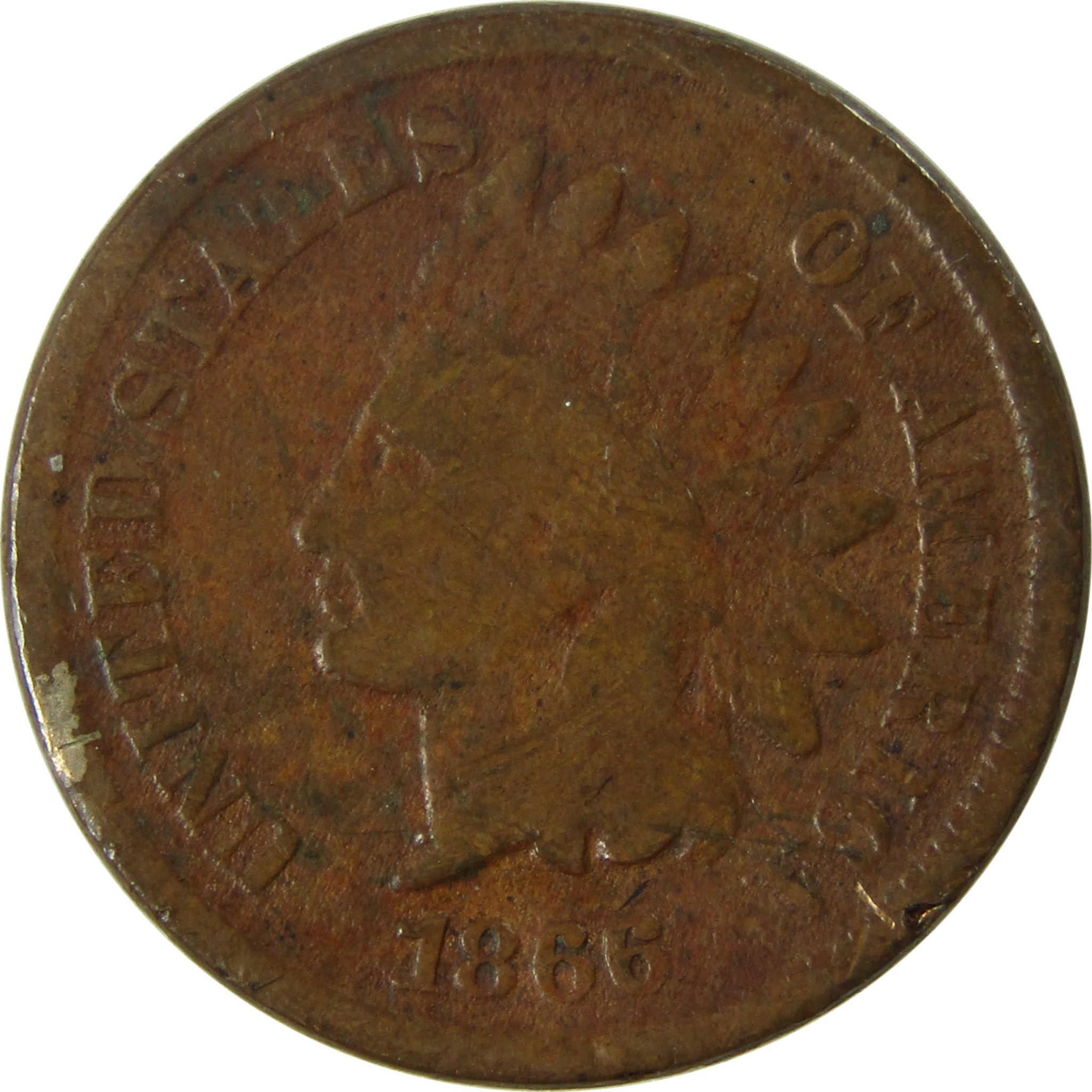 1866 Indian Head Cent G Good Penny 1c Coin Collectible SKU:I25373
