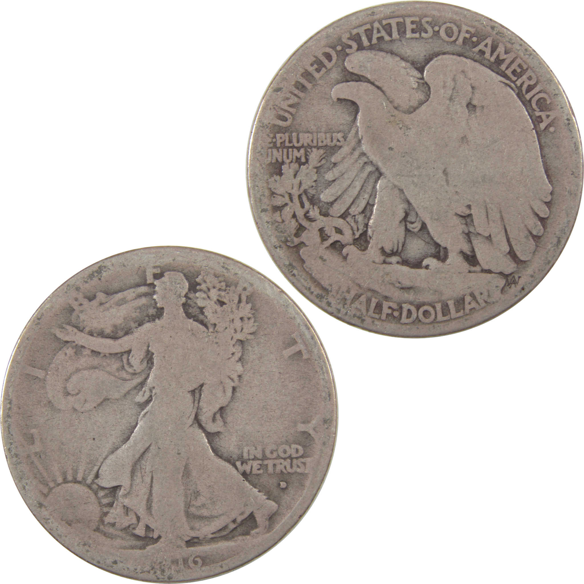 1916 D Liberty Walking Half Dollar AG About Good Silver SKU:I18829