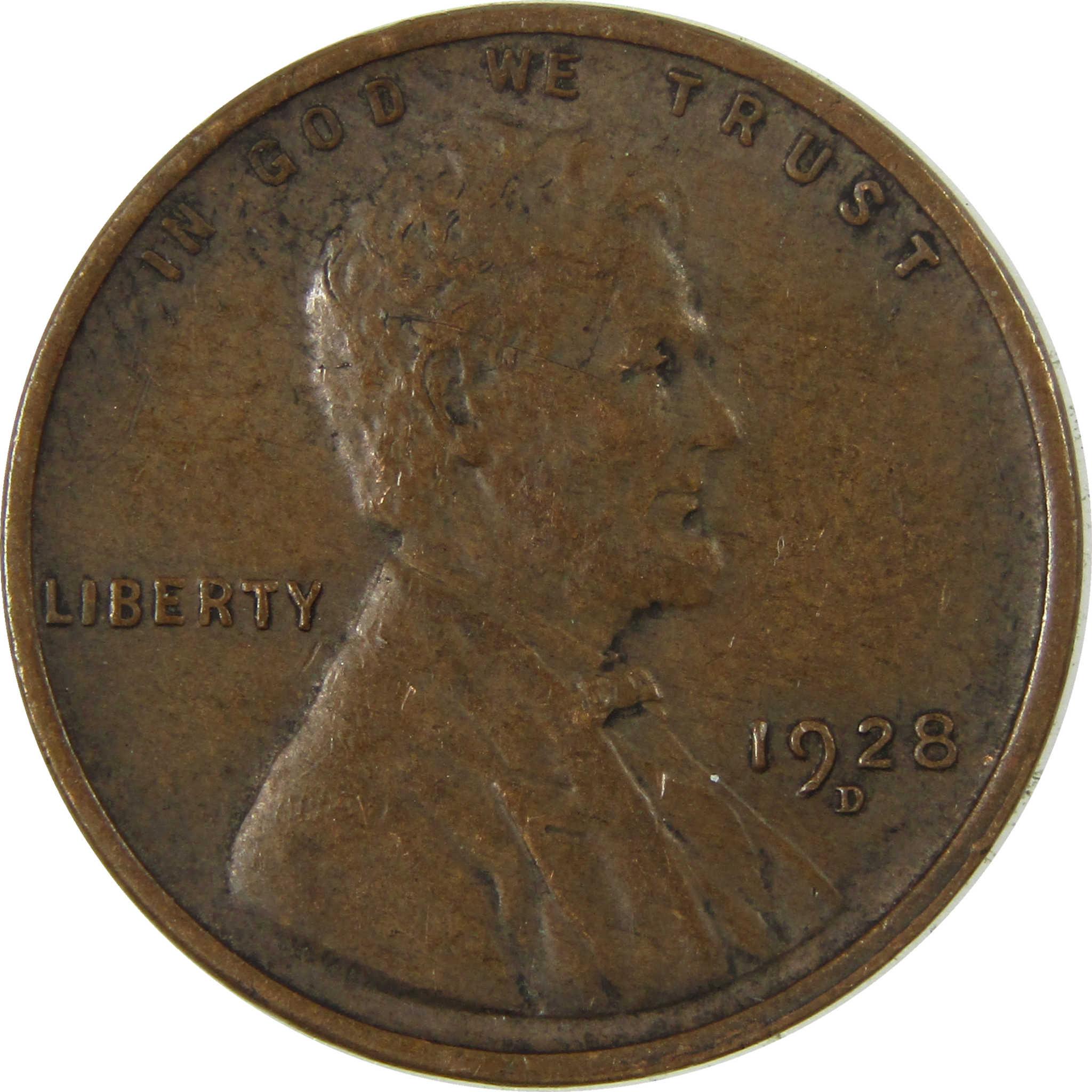 1928 D Lincoln Wheat Cent VF Very Fine Penny 1c Coin SKU:I27624