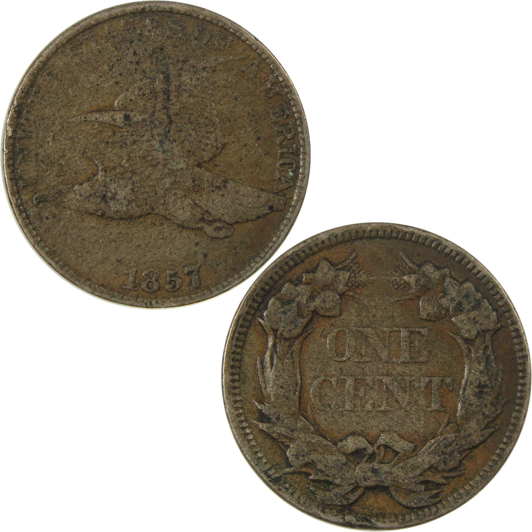 1857 Flying Eagle Cent F Fine Penny 1c Coin Collectible SKU:I26963