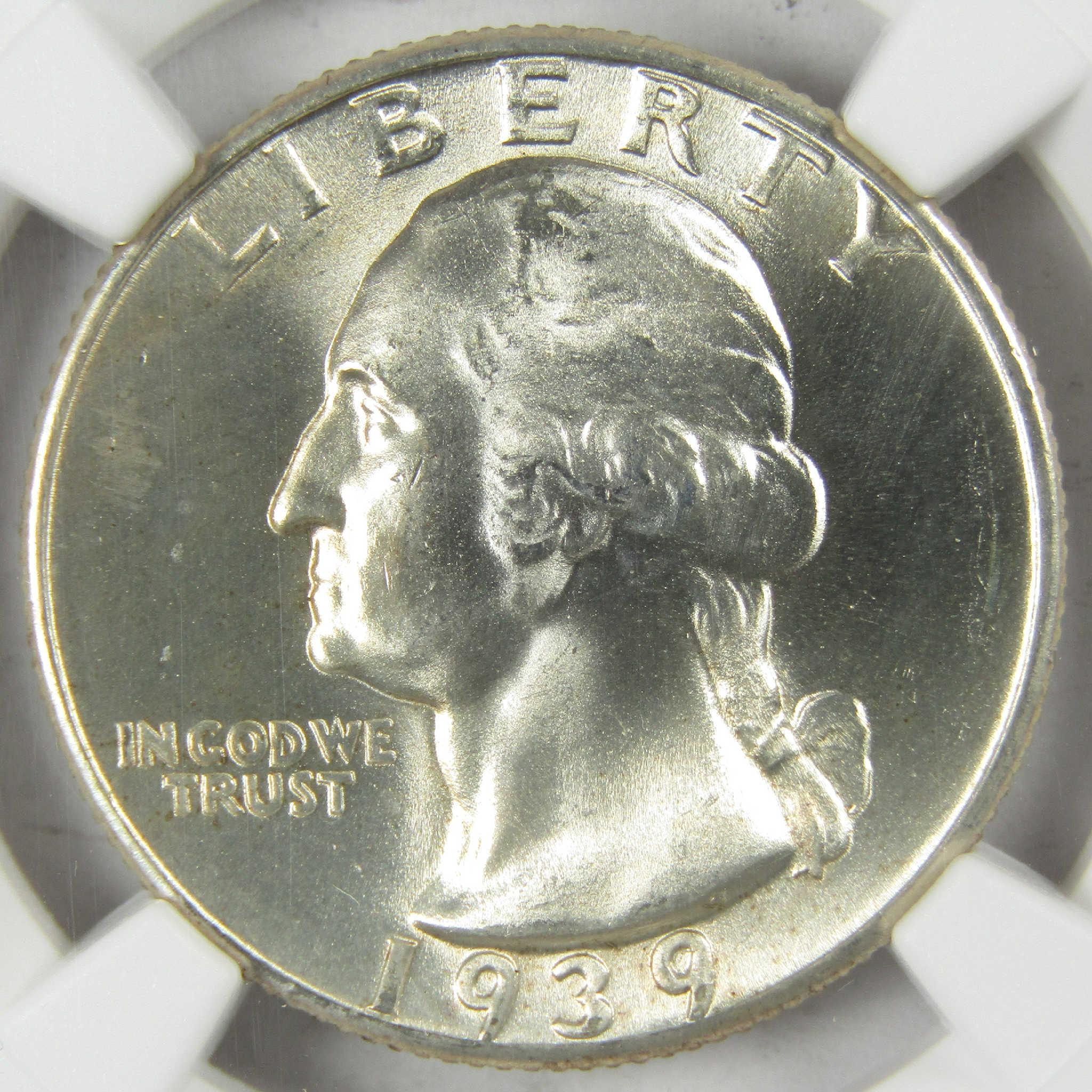 1939 Washington Silver Quarter MS 64 NGC Uncirculated 25c Coin