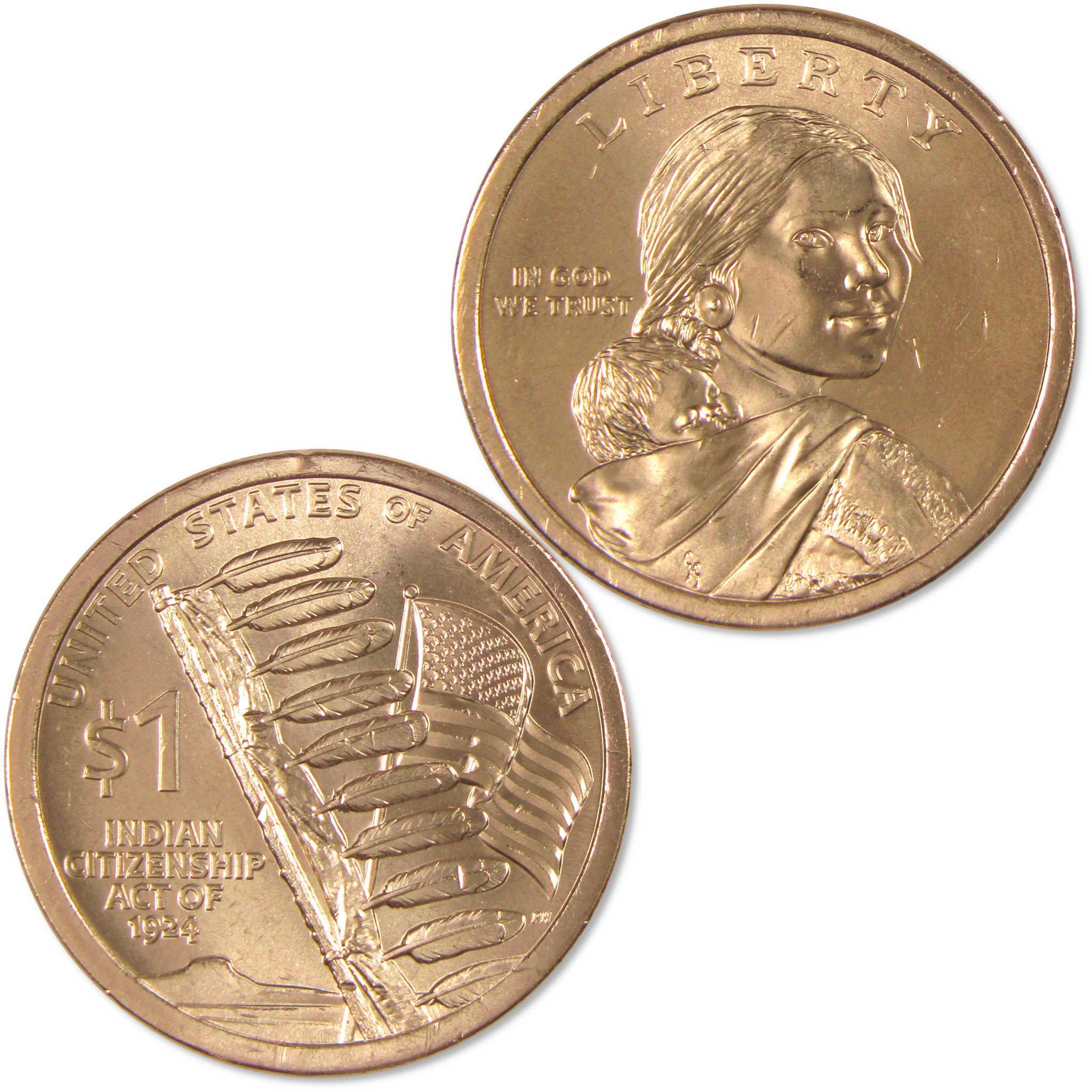 2024 P Indian Citizenship Native American Dollar Uncirculated $1 Coin