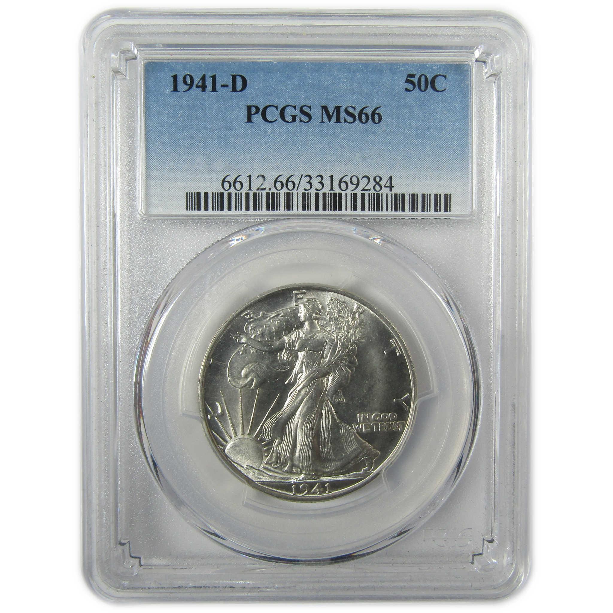 1941 D Liberty Walking Silver 50cMS 66 PCGS Uncirculated SKU:CP1419