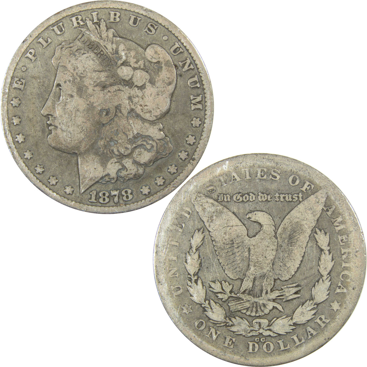 1878 CC Morgan Silver Dollar G Good $1 Coin Collectible SKU:CP1752