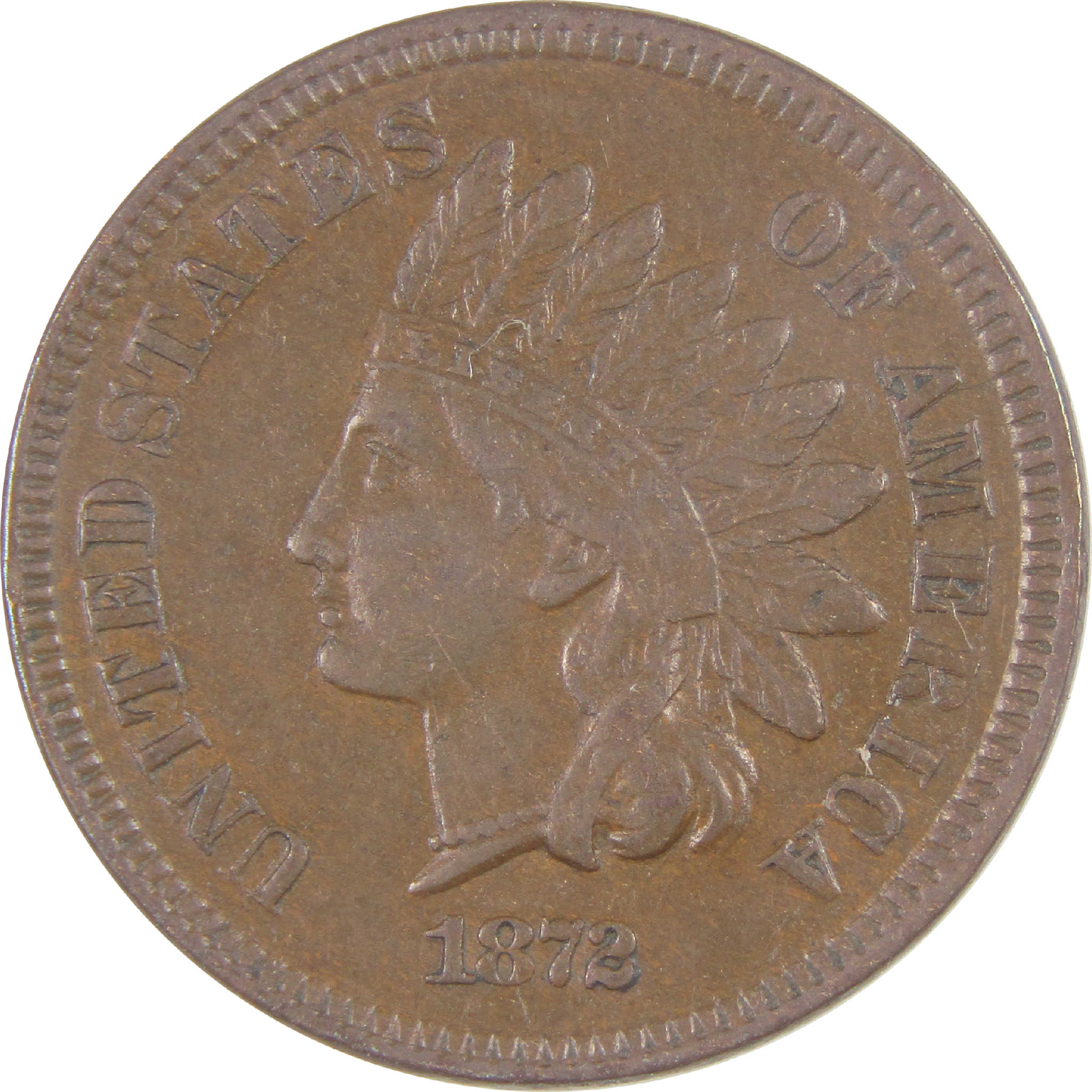 1872 Indian Head Cent XF EF Extremely Fine Penny 1c Coin SKU:I16987