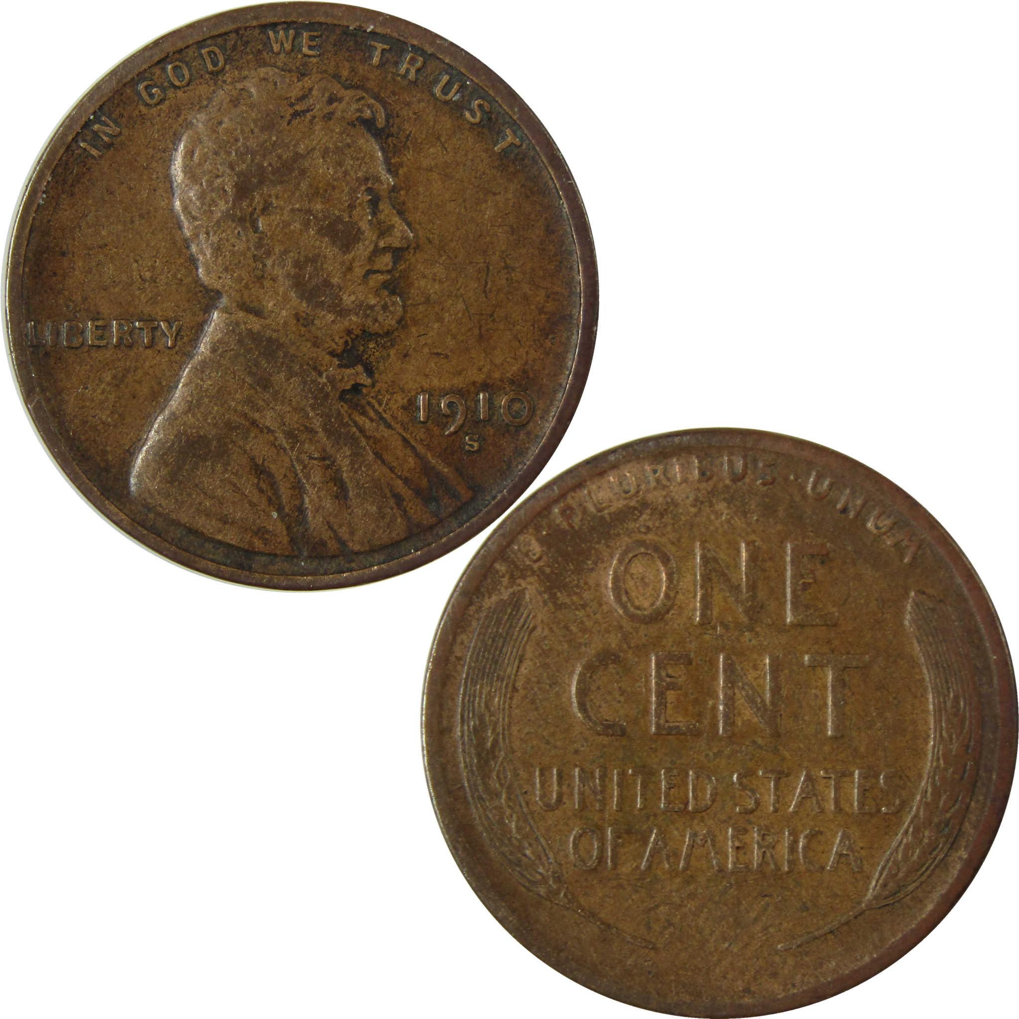 1910 S Lincoln Wheat Cent VF Very Fine Penny 1c Coin SKU:I27646