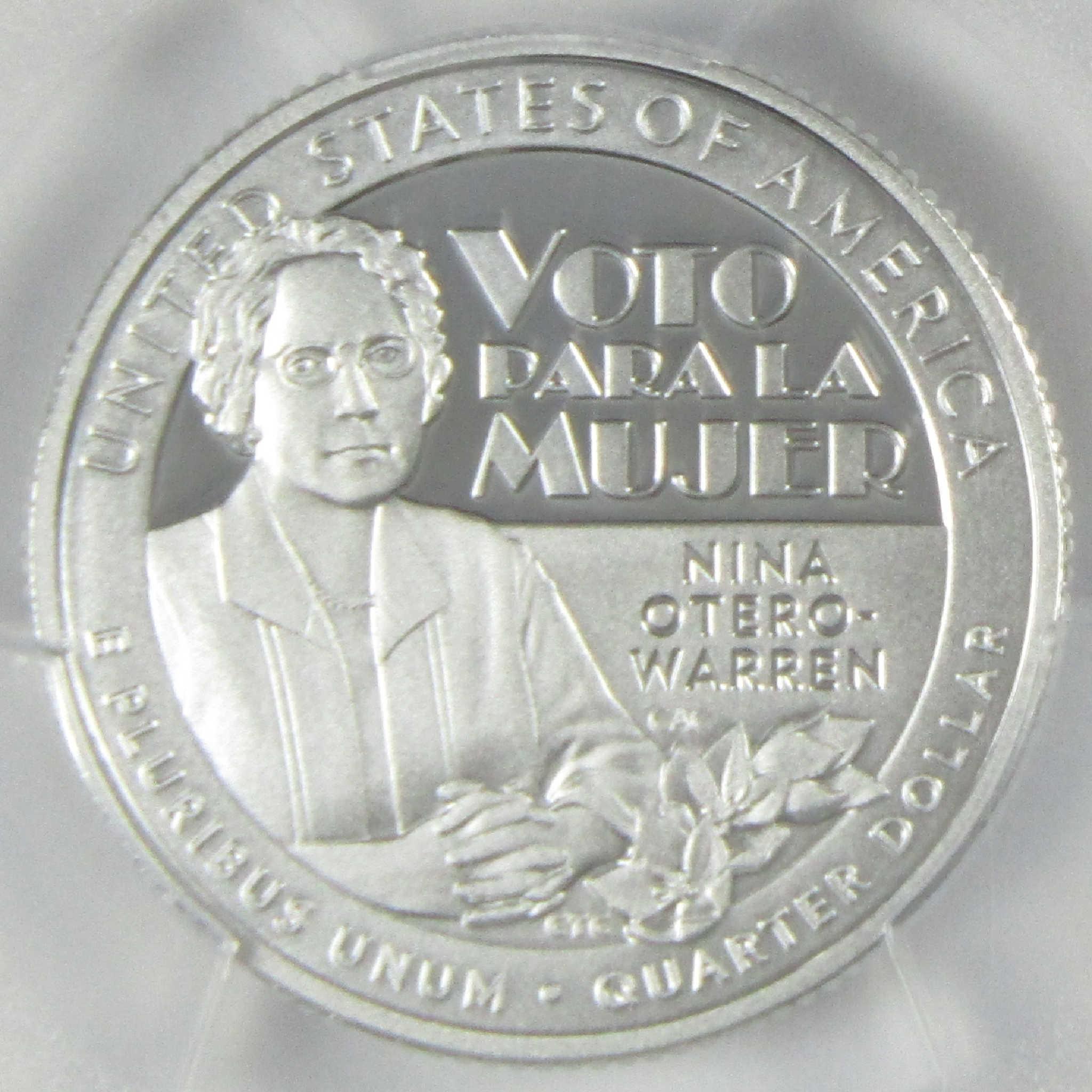 2022 S Nina Otero-Warren American Women Silver Quarter PR 70 DCAM PCGS