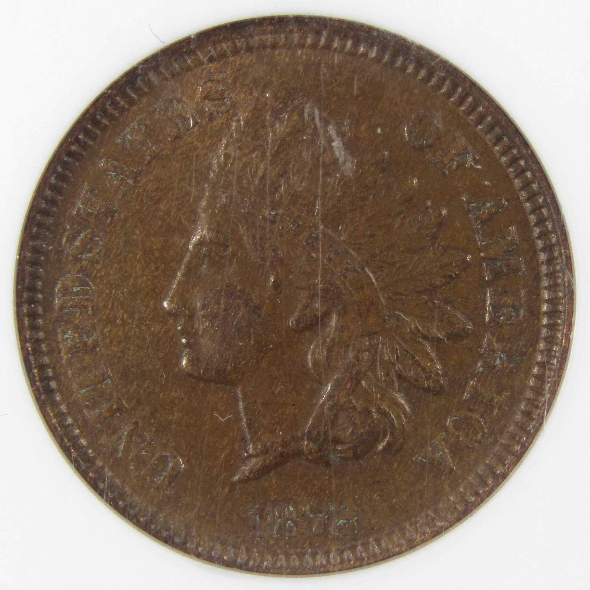 1872 Indian Head Cent AU 58 BN NGC Penny 1c Coin Collectible