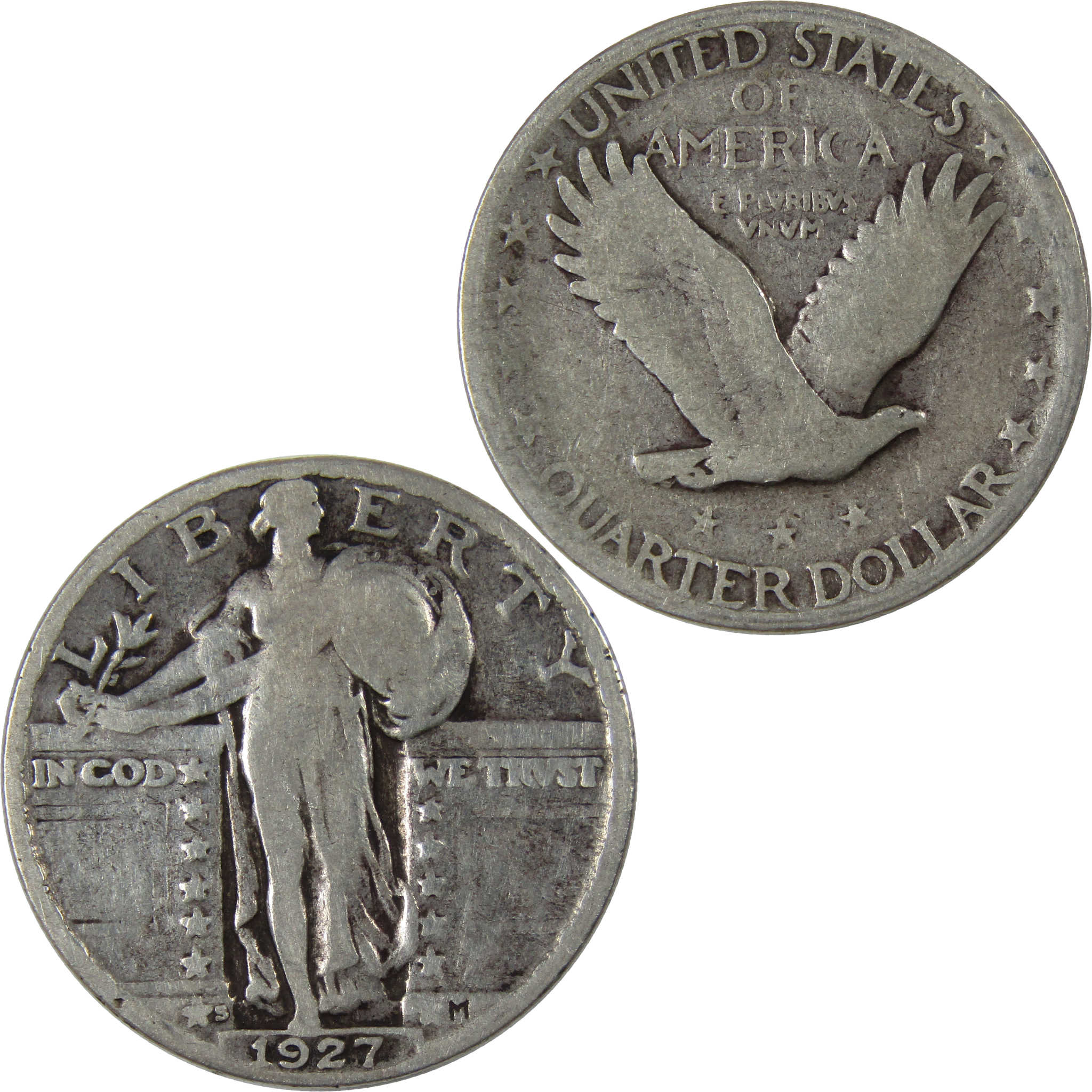 1927 S Standing Liberty Quarter G Good Silver 25c Coin SKU:I23463