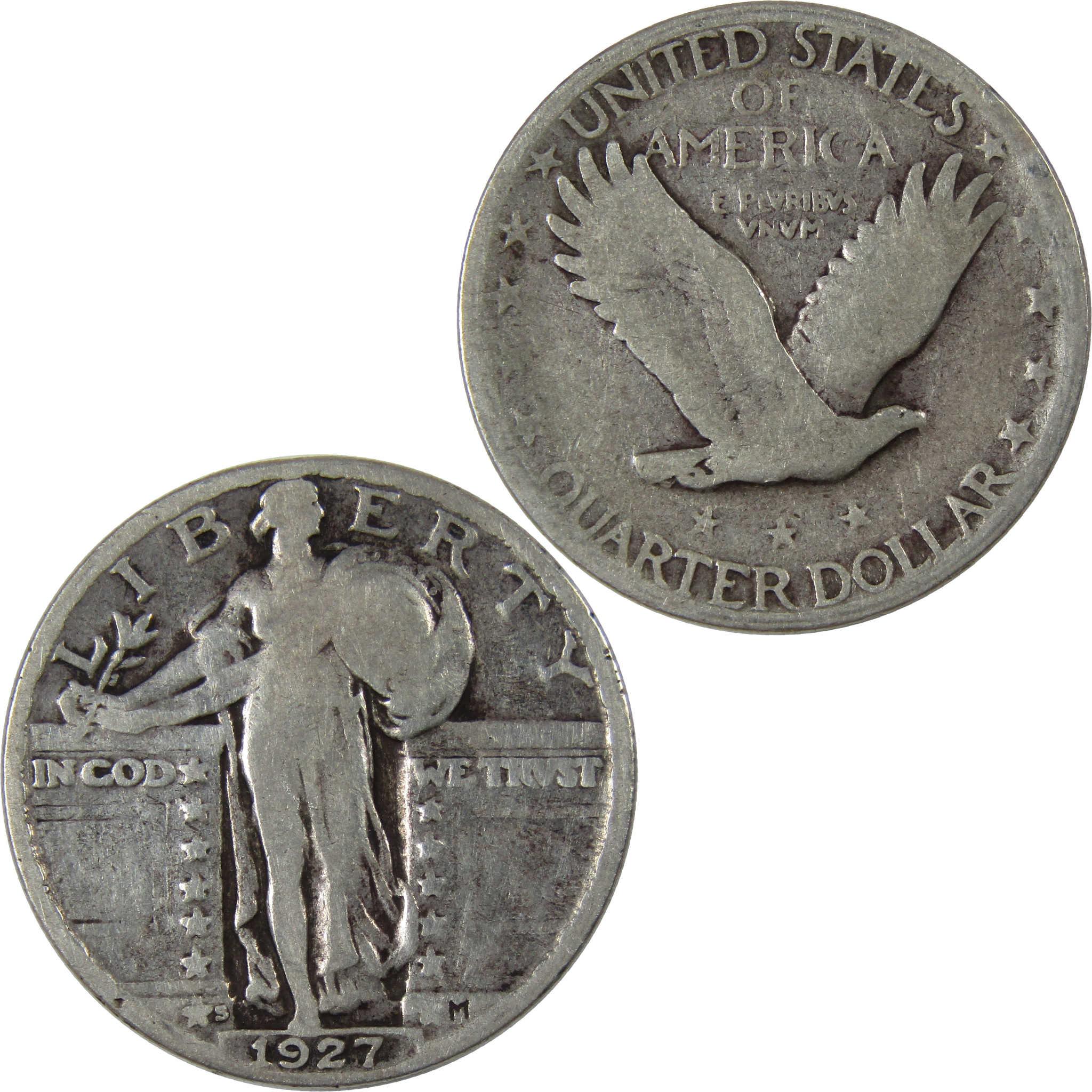 1927 S Standing Liberty Quarter G Good Silver 25c Coin SKU:I23463