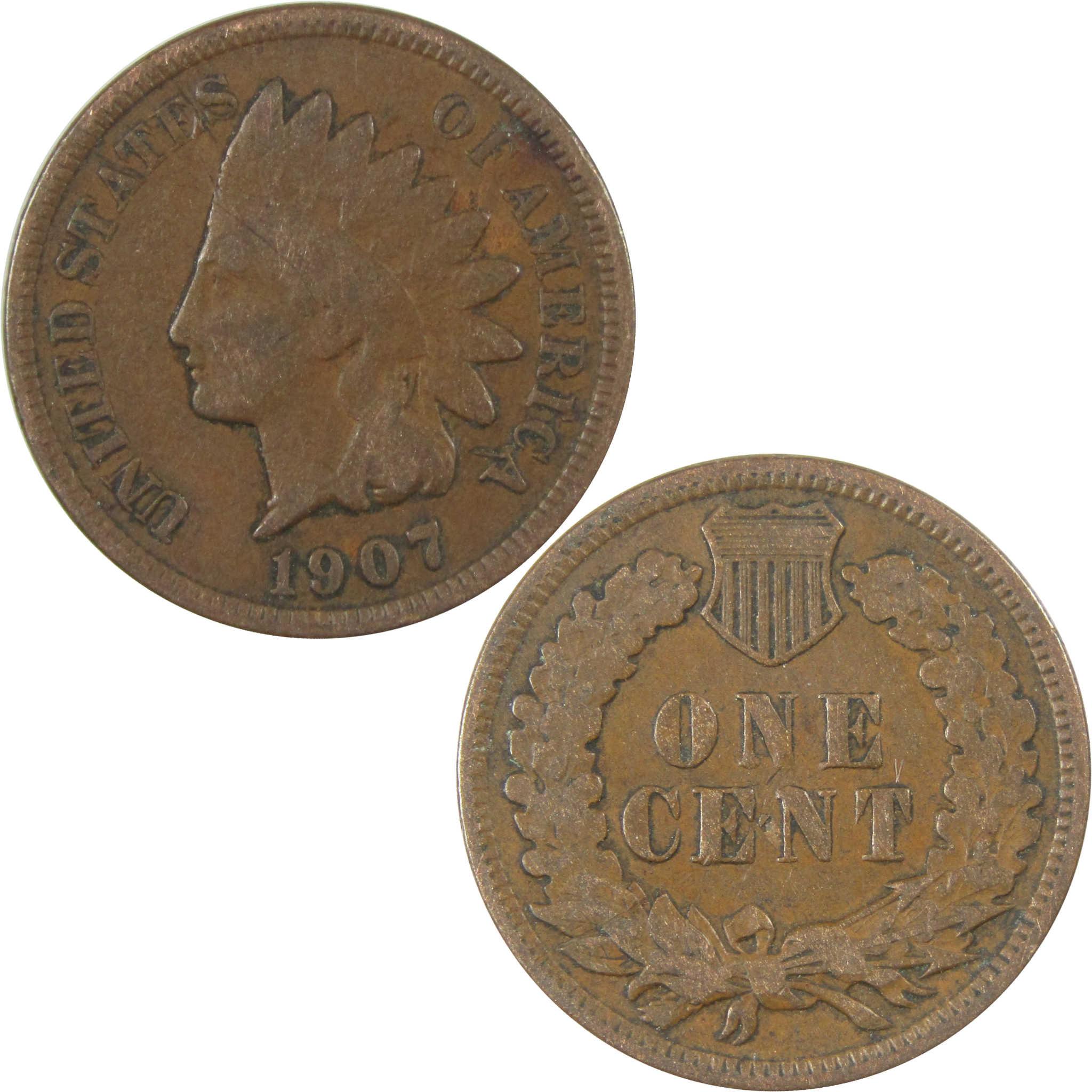 1907 Indian Head Cent G Good Penny 1c Coin SKU:I27047