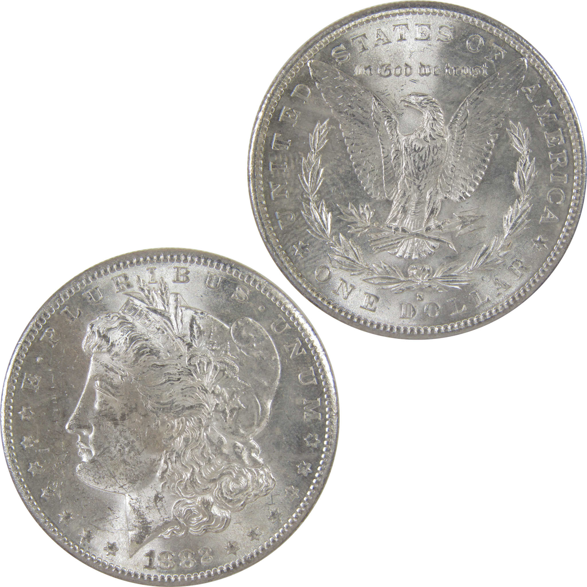 1882 S Morgan Dollar Uncirculated Silver $1 Coin SKU:I18876 - Morgan coin - Morgan silver dollar - Morgan silver dollar for sale - Profile Coins & Collectibles