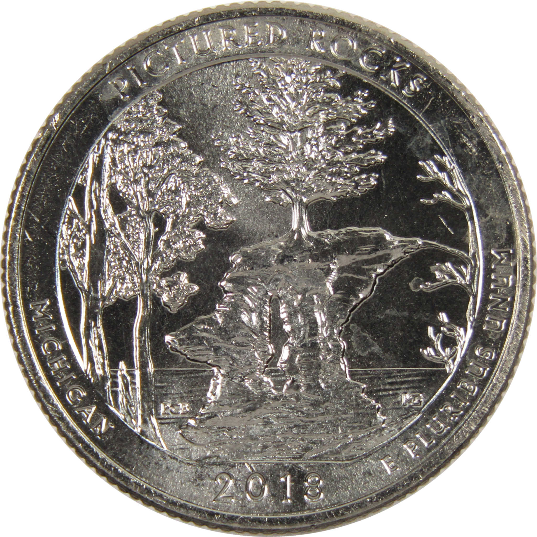 2018 D Pictured Rocks National Park Quarter BU Uncirculated Clad Coin