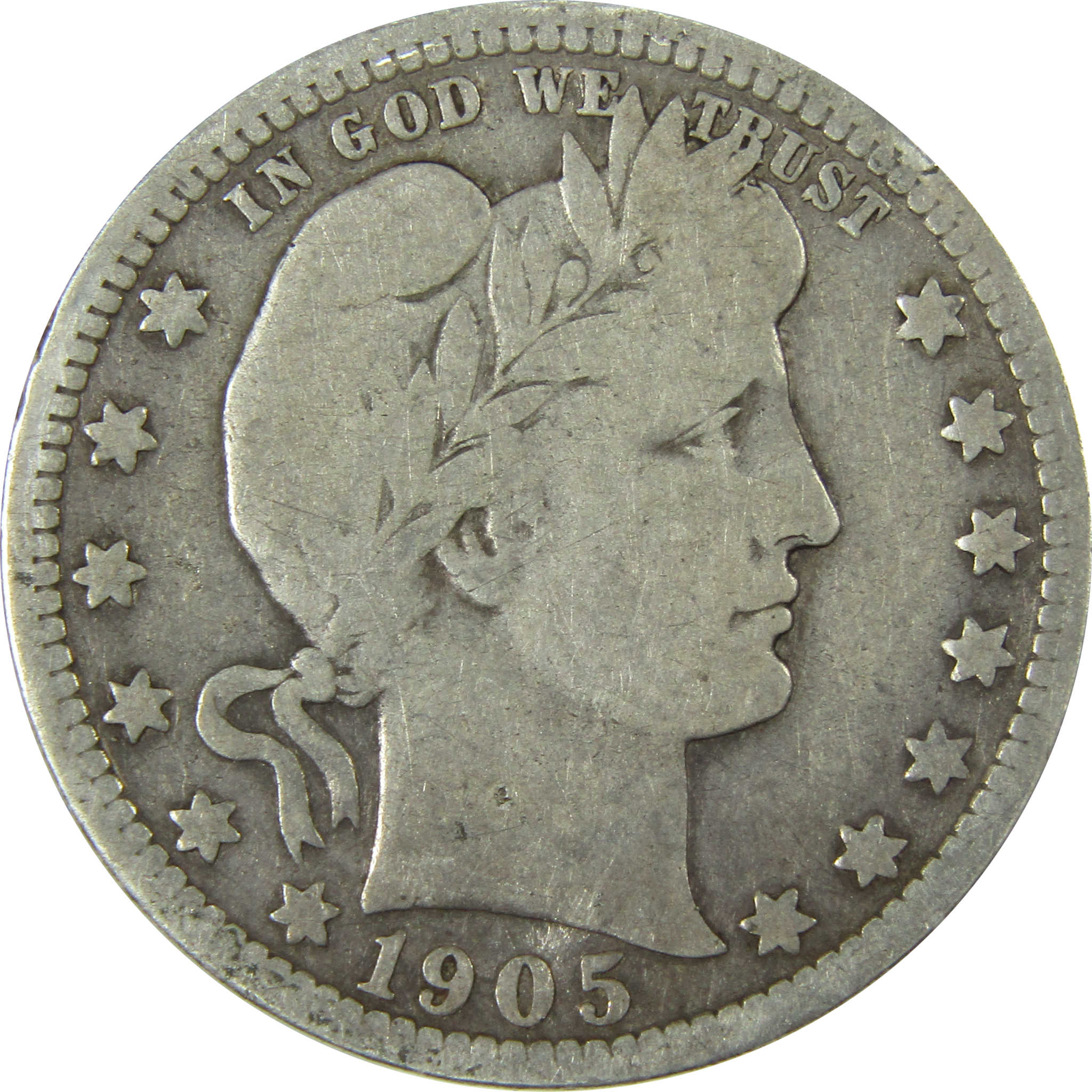 1905 O Barber Silver Quarter VG Very Good 25c Coin SKU:CP880