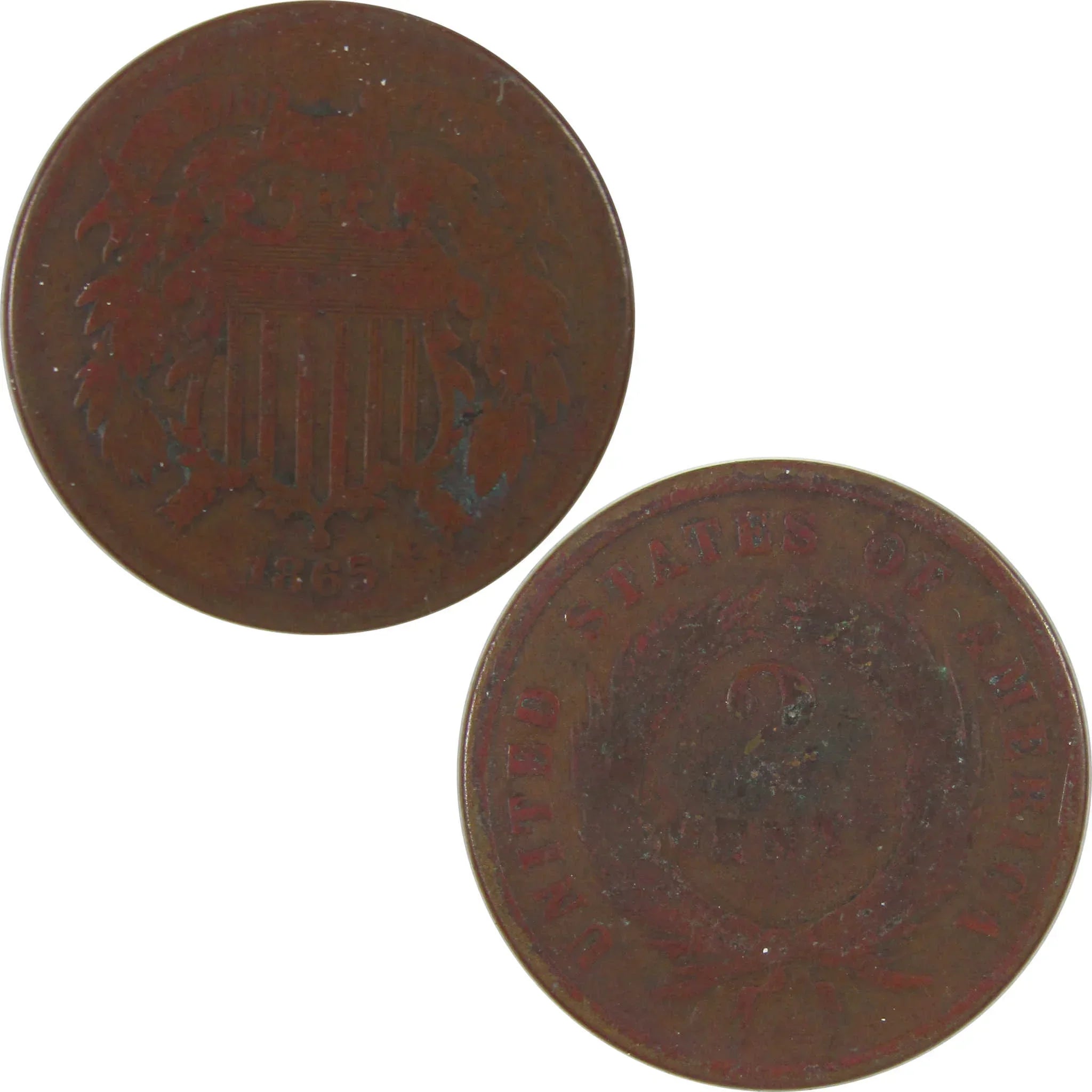 1865 Two Cent Piece AG About Good 2c Coin SKU:I18700