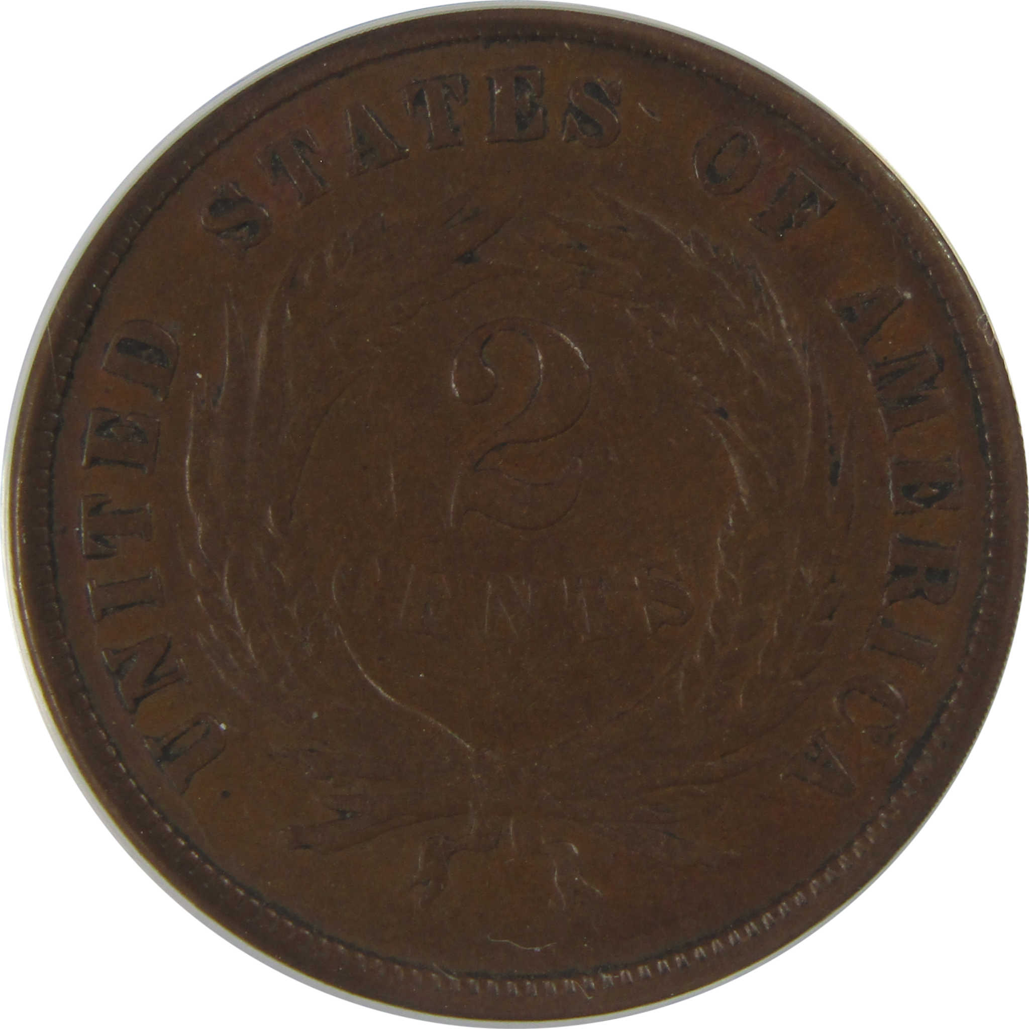 1872 Two Cent Piece F 12 ANACS 2c Coin SKU:I23448