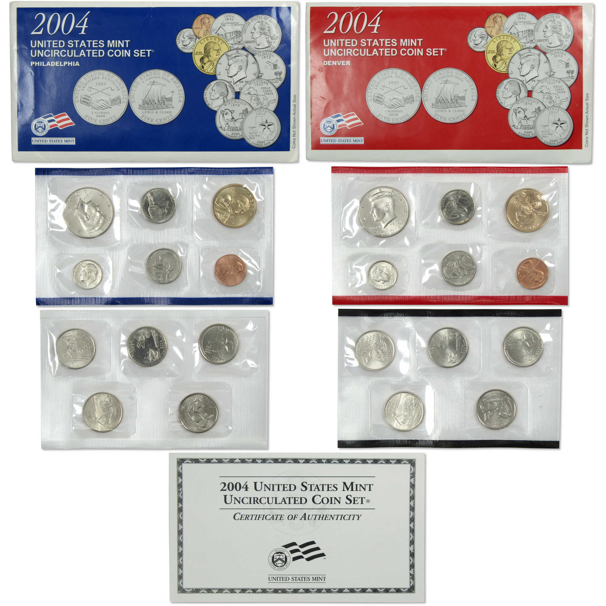2004 Uncirculated Coin Set U.S Mint Government Packaging OGP COA