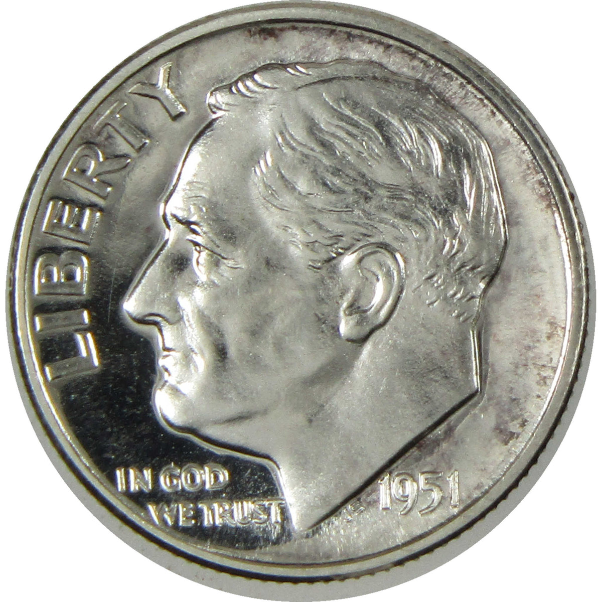 1951 Roosevelt Silver Dime Proof 10c Coin Collectible