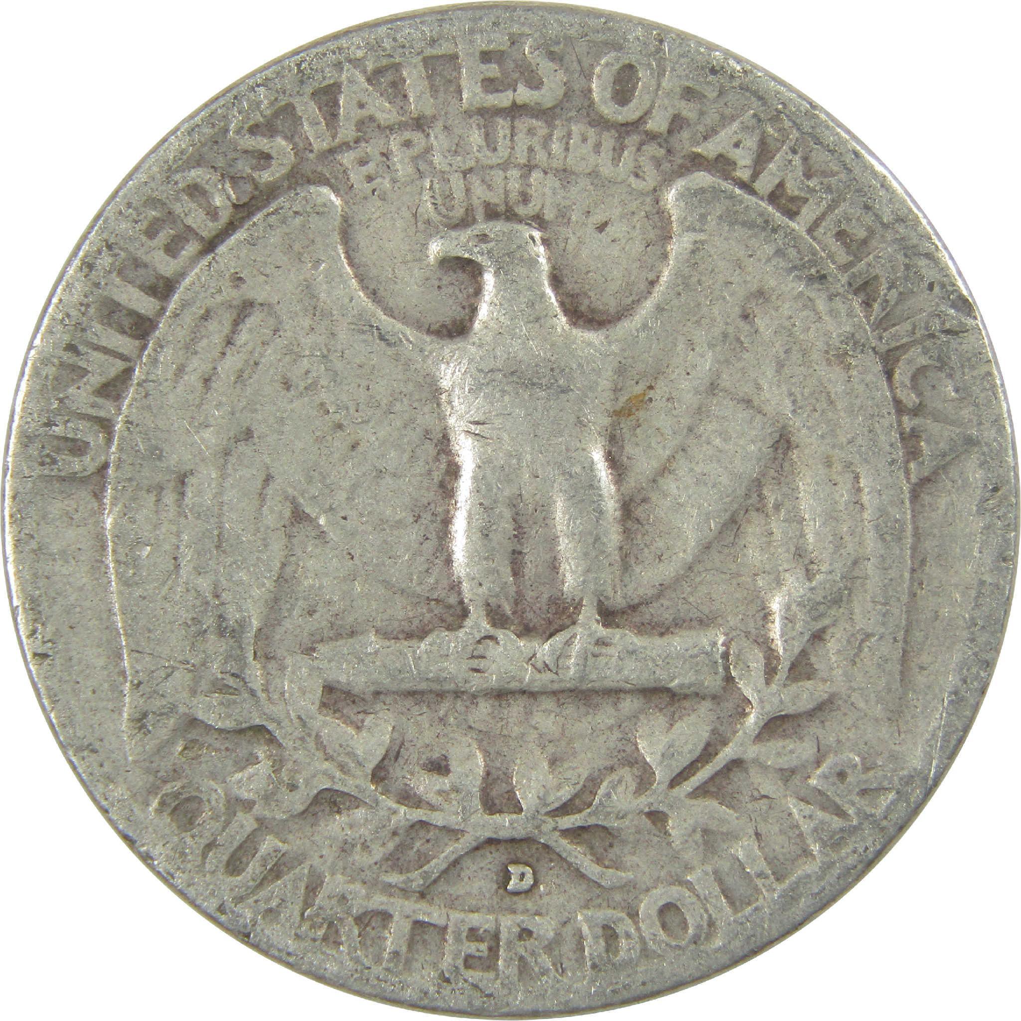 1954 D Washington Quarter VG Very Good Silver 25c Coin