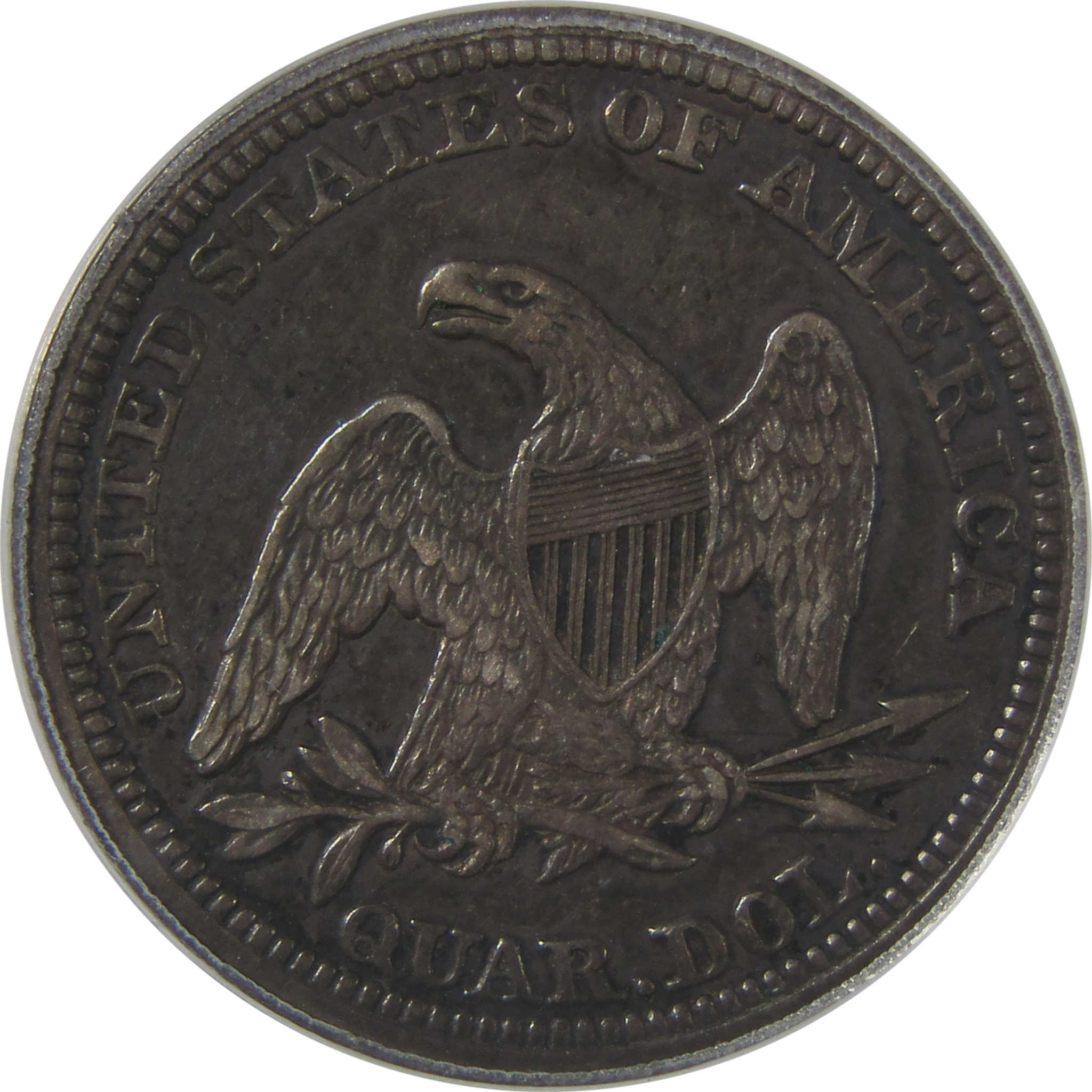 1858 Seated Liberty Quarter EF 40 ANACS Silver 25c Coin SKU:I23646