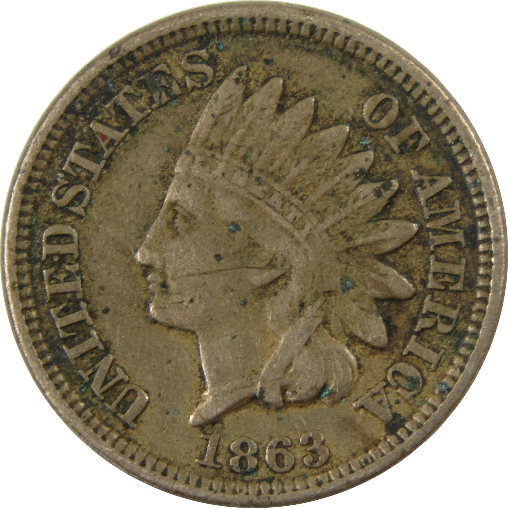 1863 Indian Head Cent VF Very Fine Details Penny 1c Coin SKU:CP1113