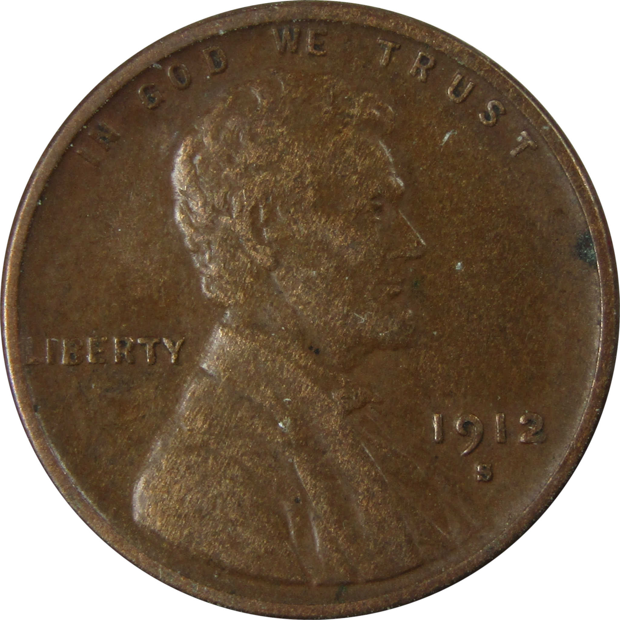 1912 S Lincoln Wheat Cent VF Very Fine Penny 1c Coin SKU:CP335