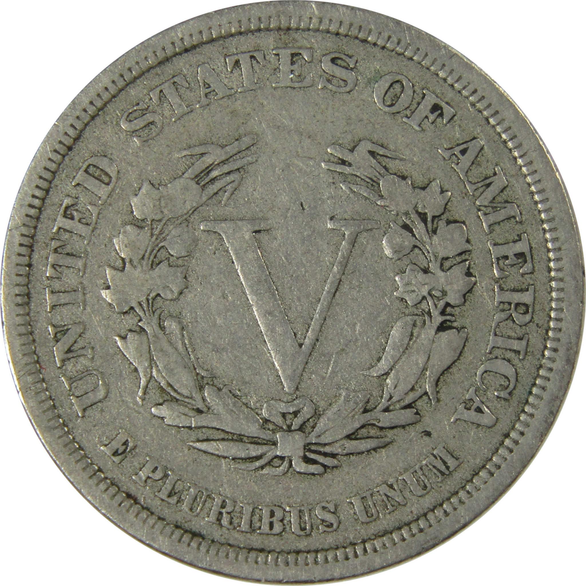 1883 No Cents Liberty Head V Nickel F Fine 5c Coin SKU:I26516