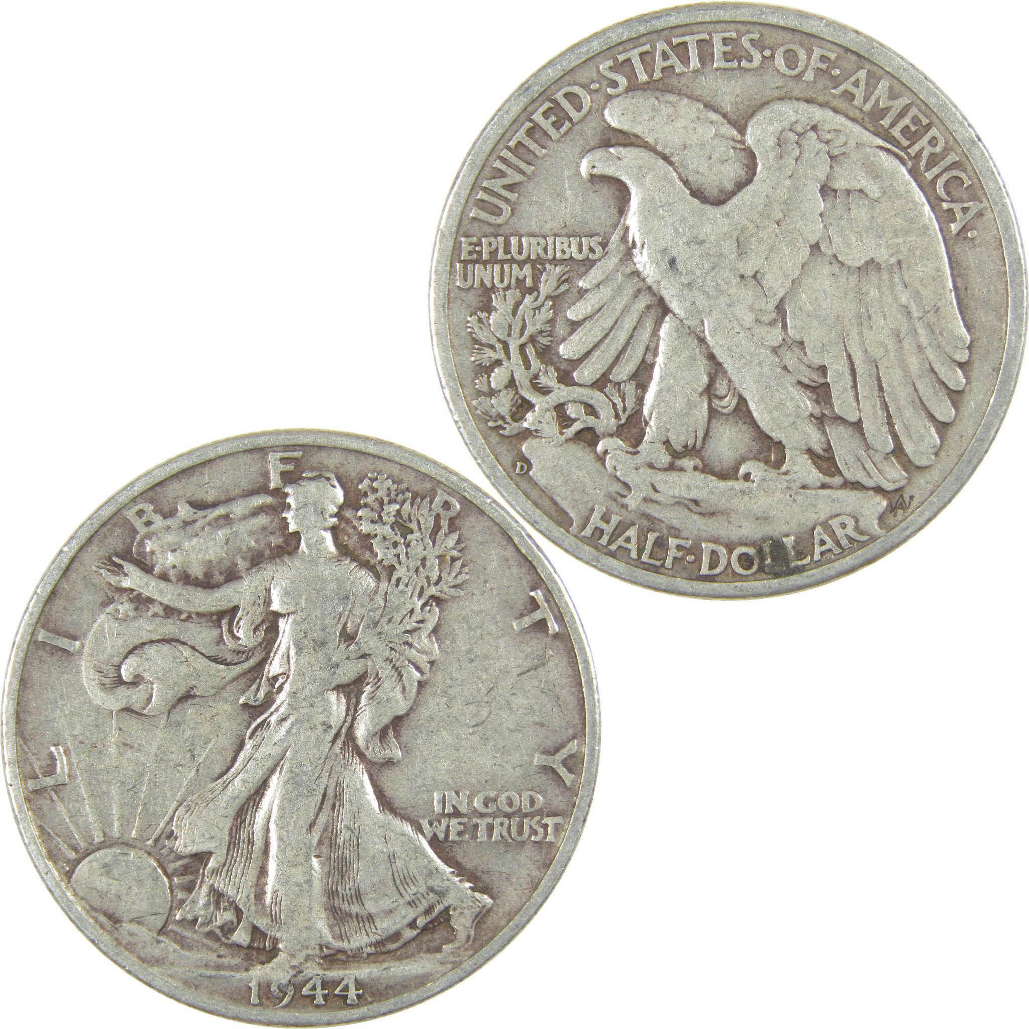 1944 D Liberty Walking Half Dollar G Good Silver 50c Coin