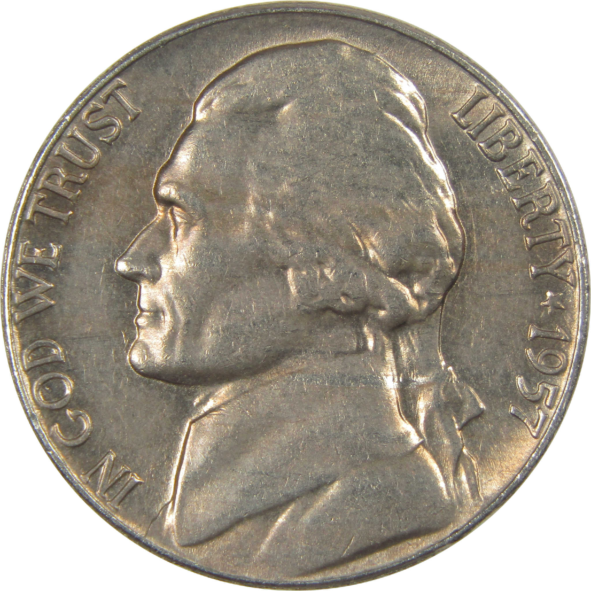 1957 Jefferson Nickel Circulated 5c Coin Collectible