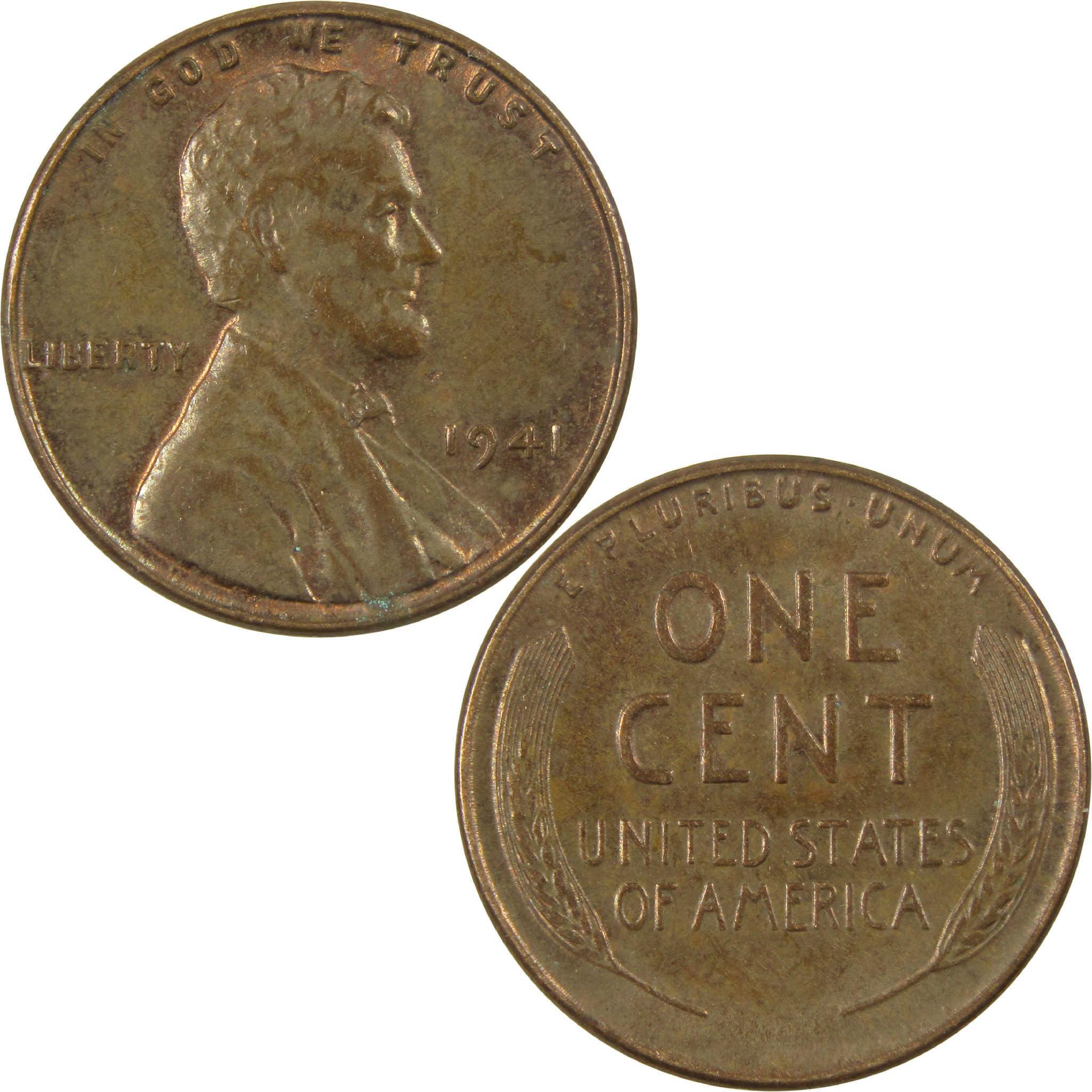 1941 Lincoln Wheat Cent AU About Uncirculated Penny 1c Coin