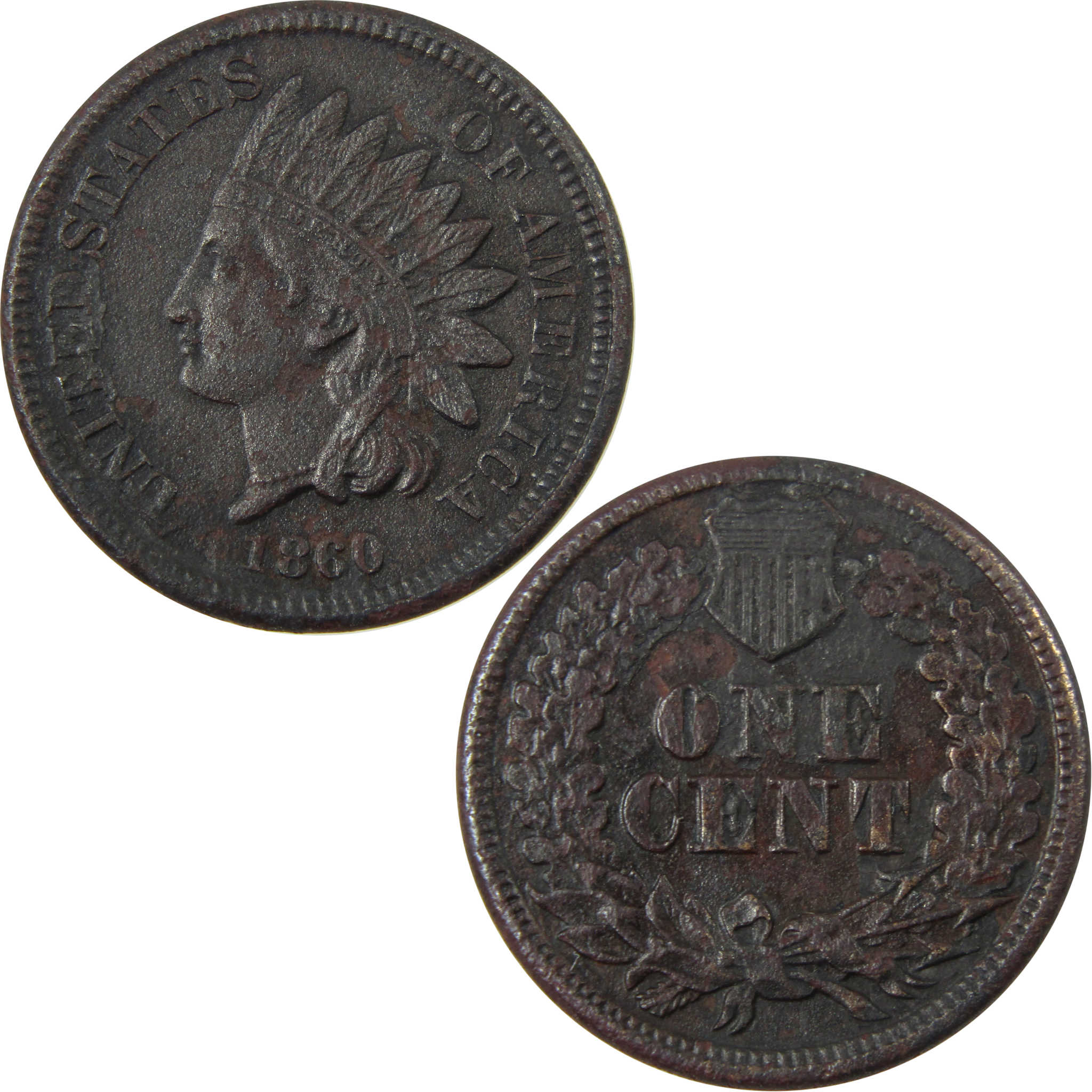 1860 Indian Head Cent XF EF Extremely Fine Details Penny SKU:CP1245
