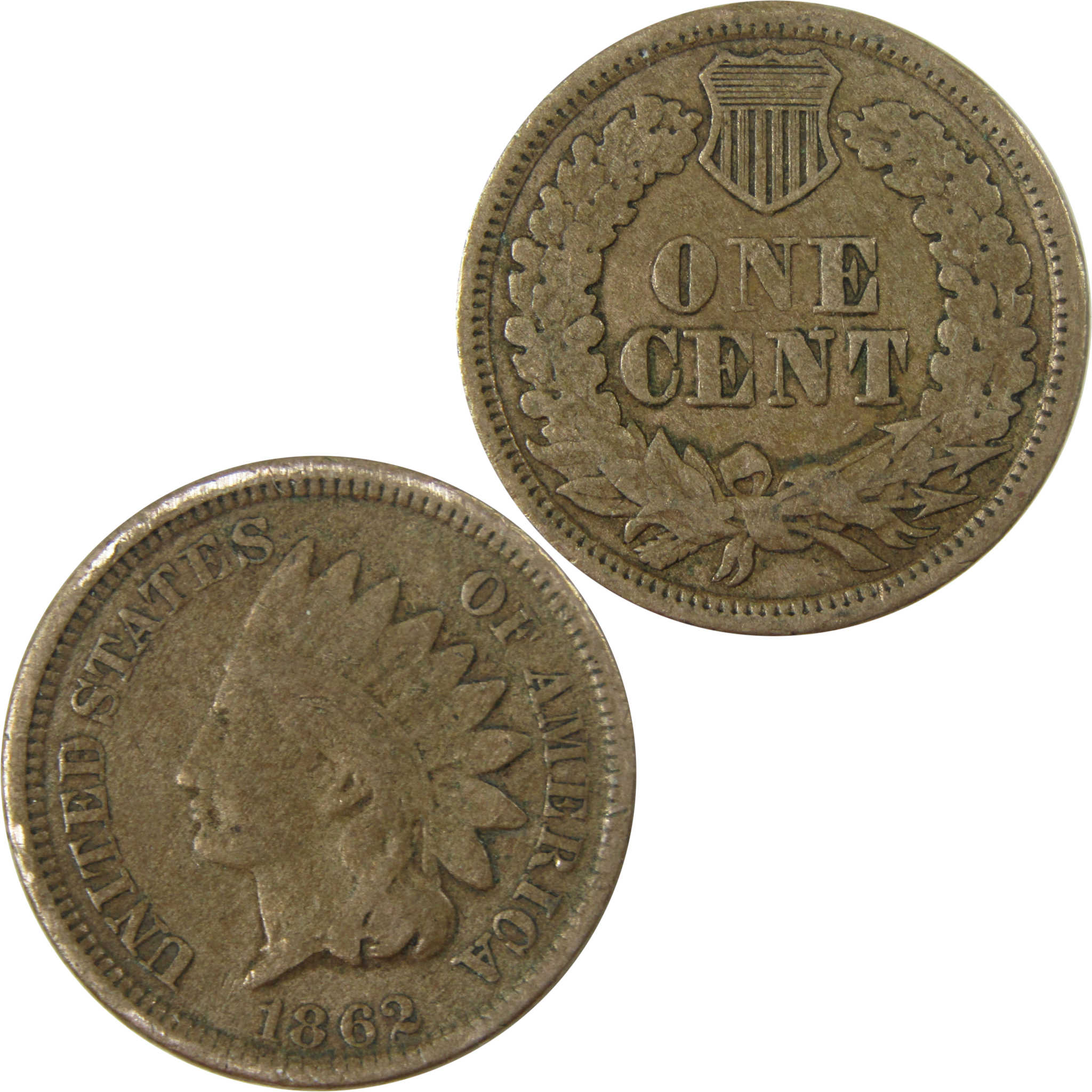 1862 Indian Head Cent VG Very Good Penny 1c Coin SKU:CP1231