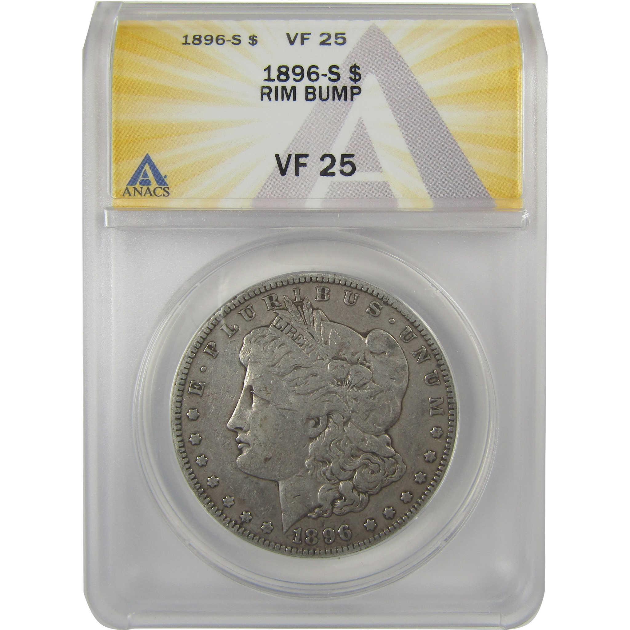 1896 S Morgan Dollar VF 25 Details ANACS Silver $1 Coin SKU:I20359 - Morgan coin - Morgan silver dollar - Morgan silver dollar for sale - Profile Coins & Collectibles
