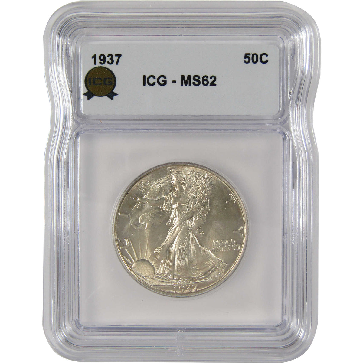 1937 Liberty Walking Silver Half Dollar MS 62 ICG 50c Coin SKU:I29163