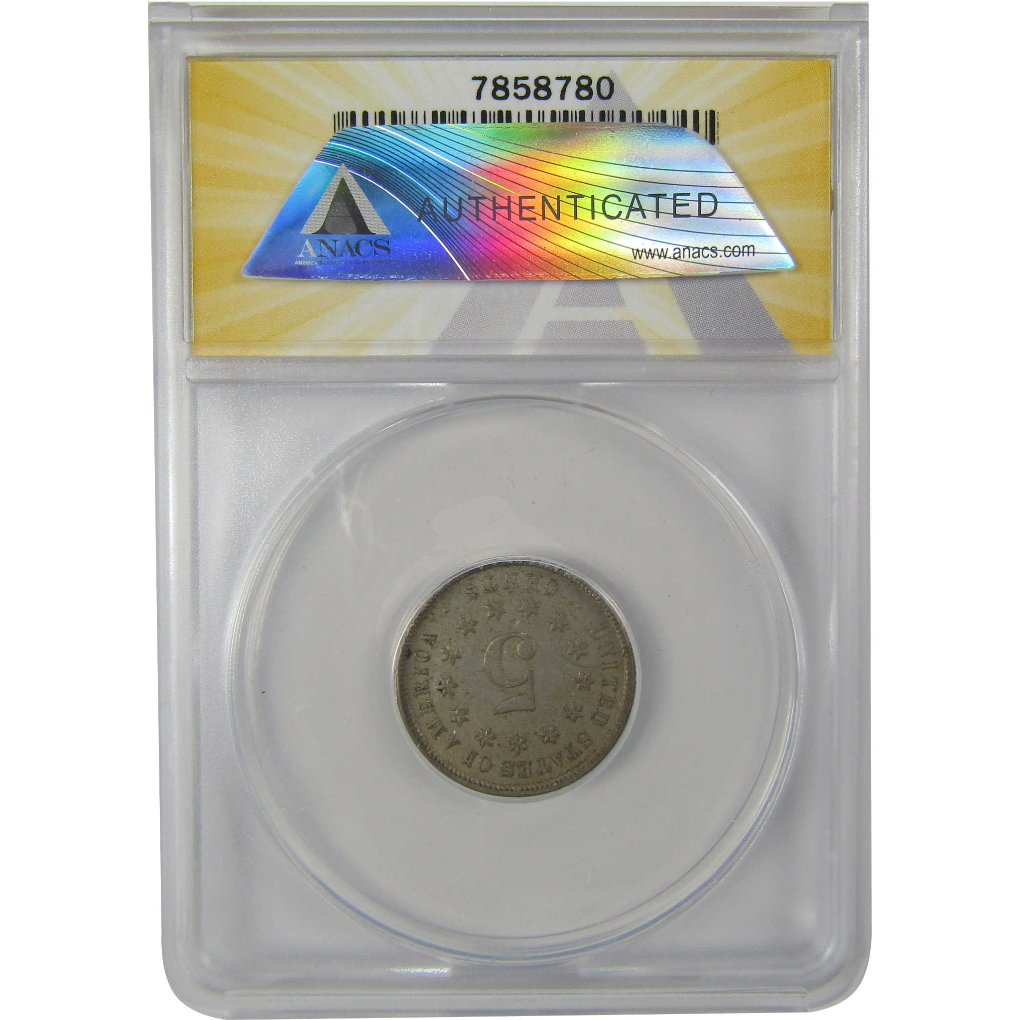 1874 Shield Nickel EF 40 ANACS 5c Coin SKU:I20178