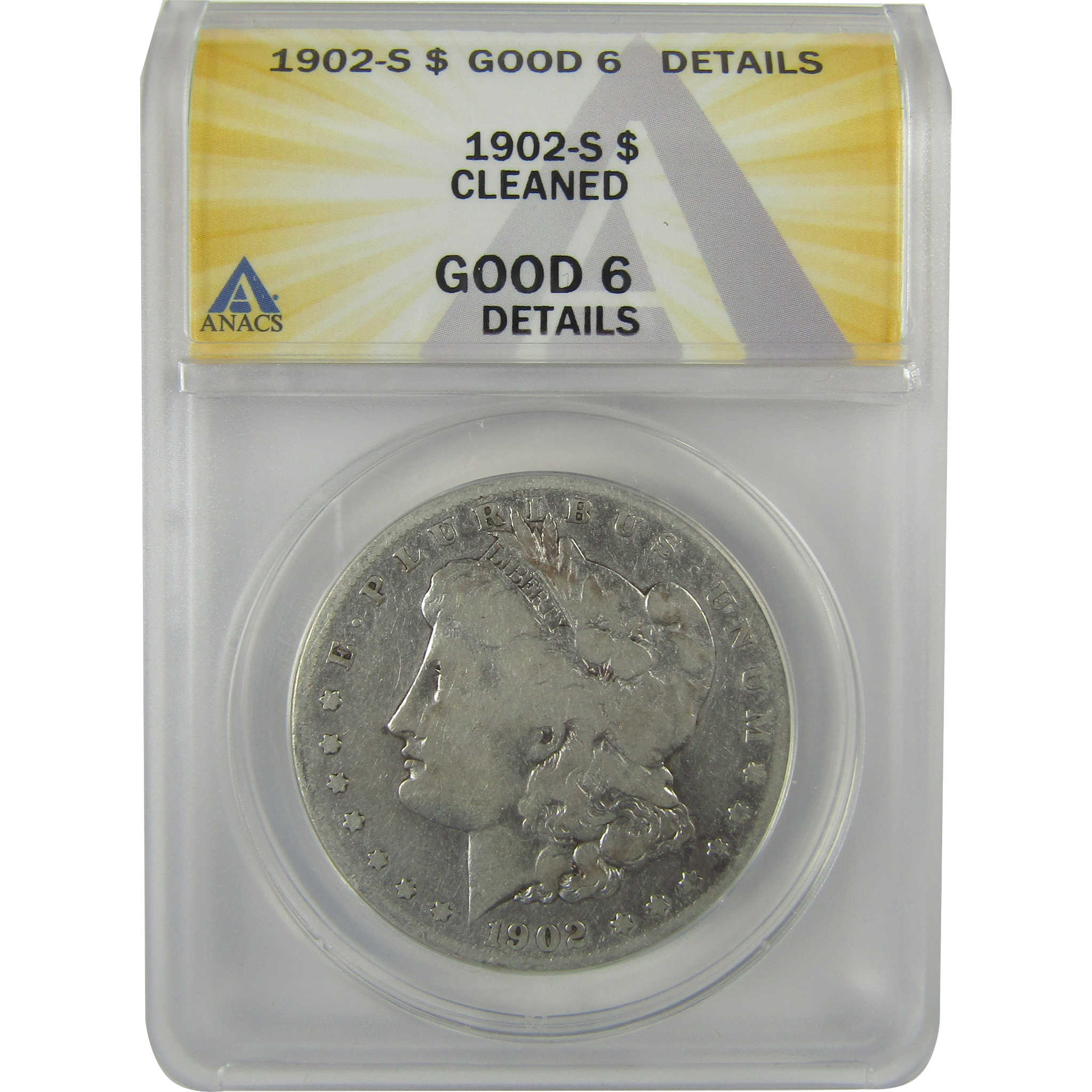 1902 S Morgan Dollar G 6 Details ANACS Silver $1 Coin SKU:I21659 - Morgan coin - Morgan silver dollar - Morgan silver dollar for sale - Profile Coins & Collectibles