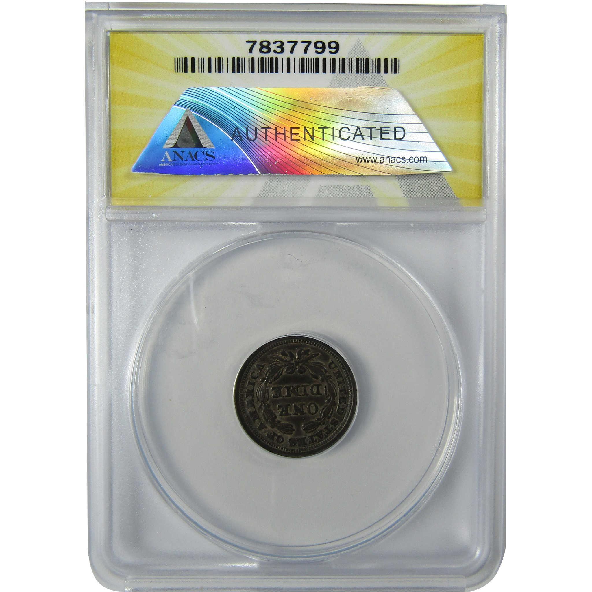 1853 Arrows Seated Liberty Silver Dime EF 45 Details ANACS SKU:CP562