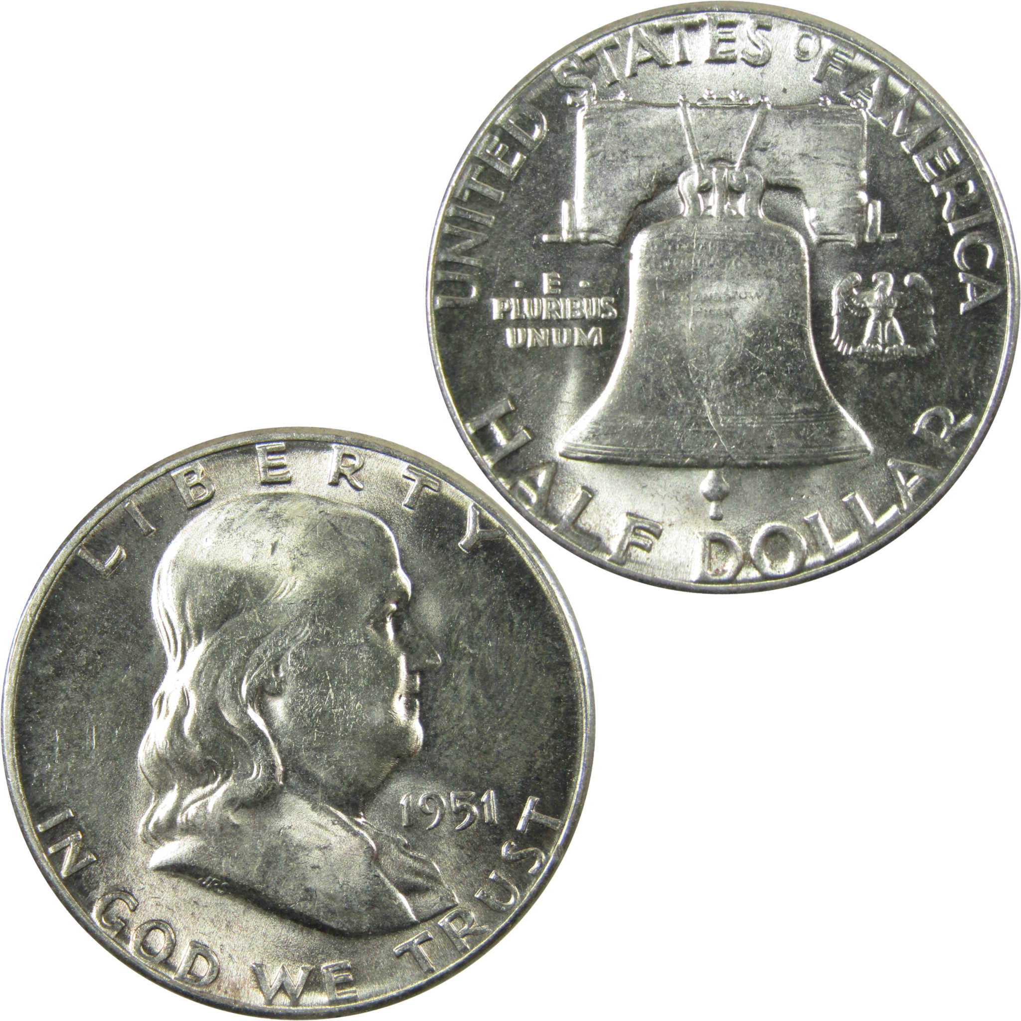 1951 Franklin Silver Half Dollar Uncirculated Mint State SKU:I28113