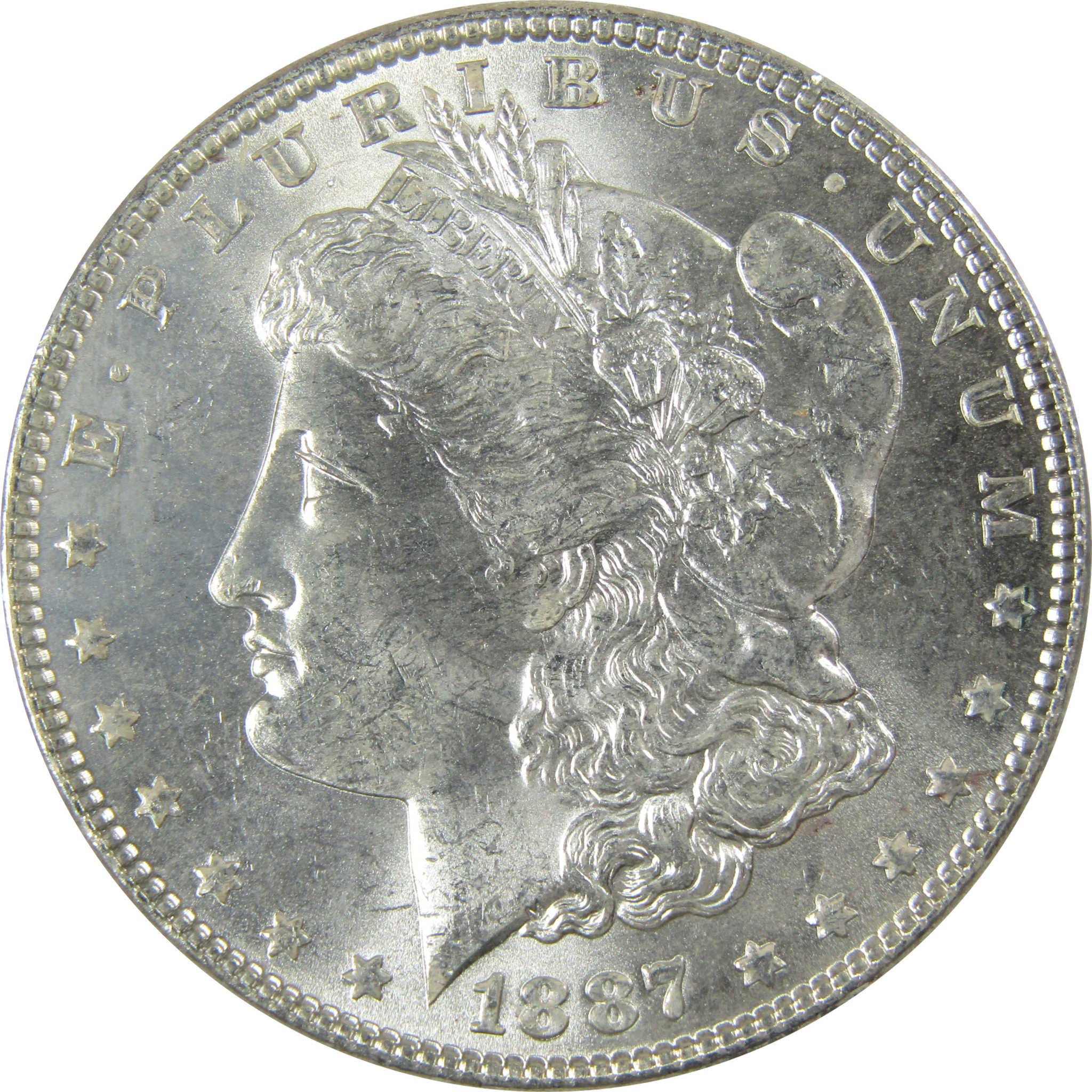 1887 Morgan Silver Dollar Uncirculated Mint State $1 Coin SKU:CP676 - Morgan coin - Morgan silver dollar - Morgan silver dollar for sale - Profile Coins & Collectibles
