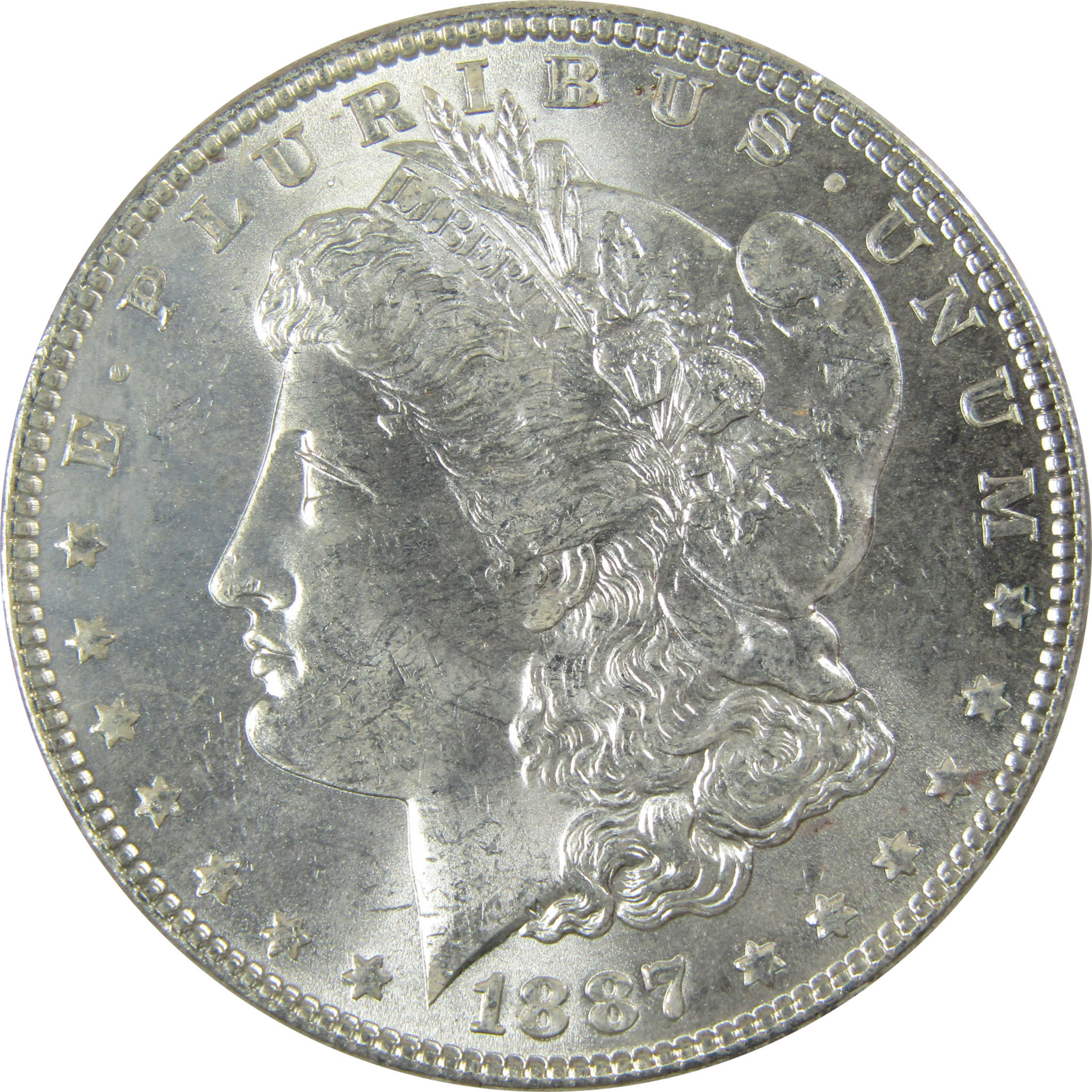 1887 Morgan Silver Dollar Uncirculated Mint State $1 Coin SKU:CP676