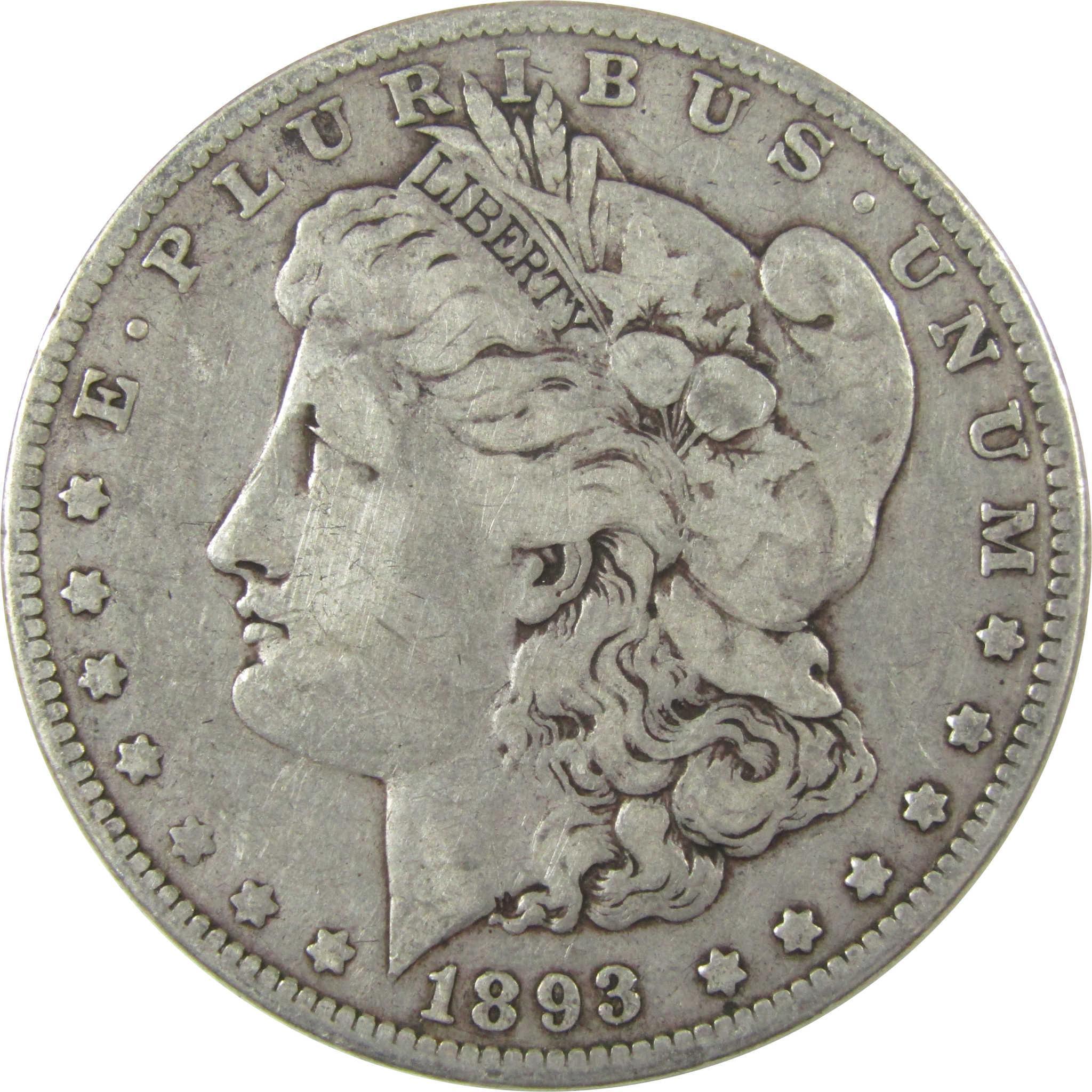 1893 Morgan Silver Dollar F Fine $1 Coin Collectible SKU:I25265 - Morgan coin - Morgan silver dollar - Morgan silver dollar for sale - Profile Coins & Collectibles