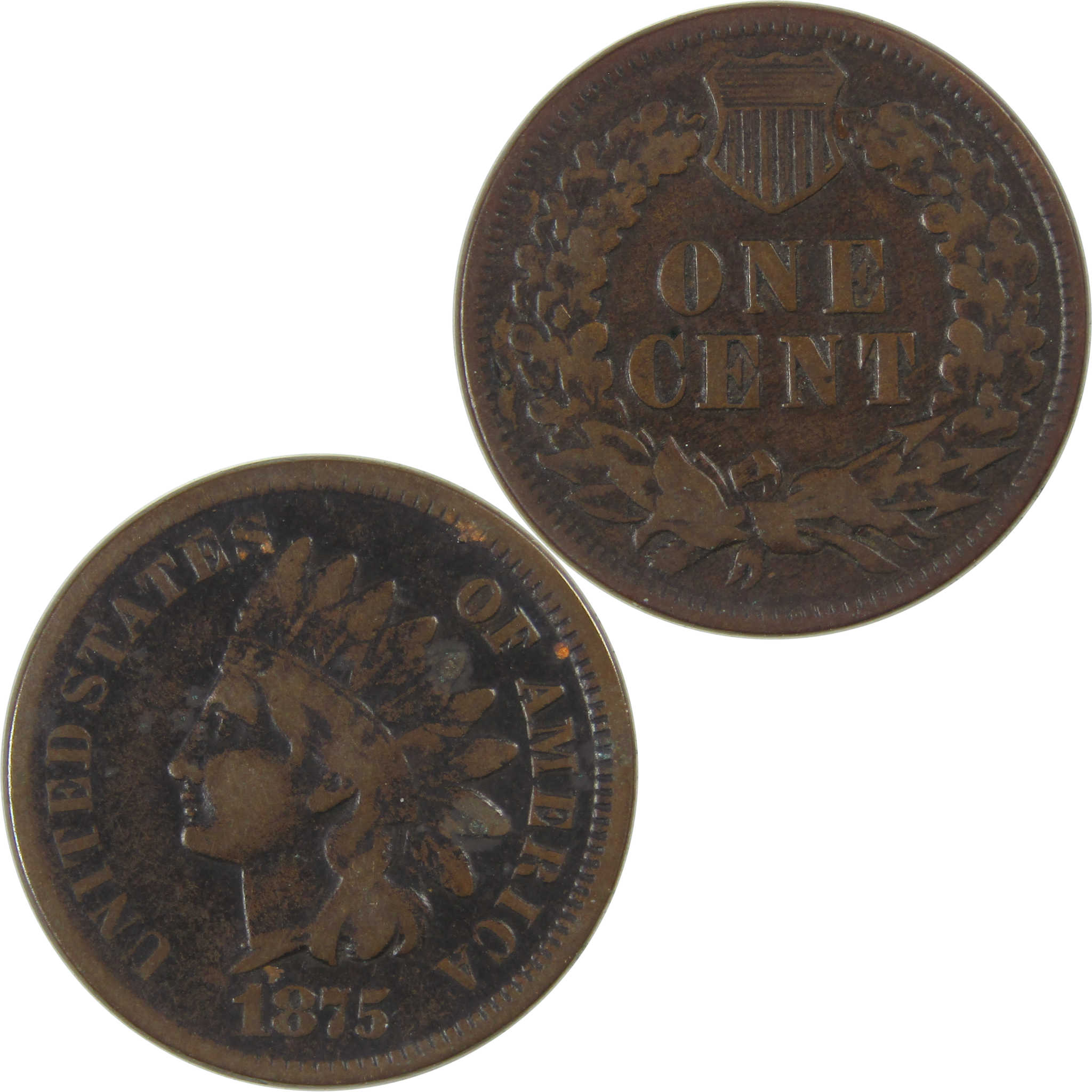 1875 Indian Head Cent VG Very Good Penny 1c Coin SKU:I23282