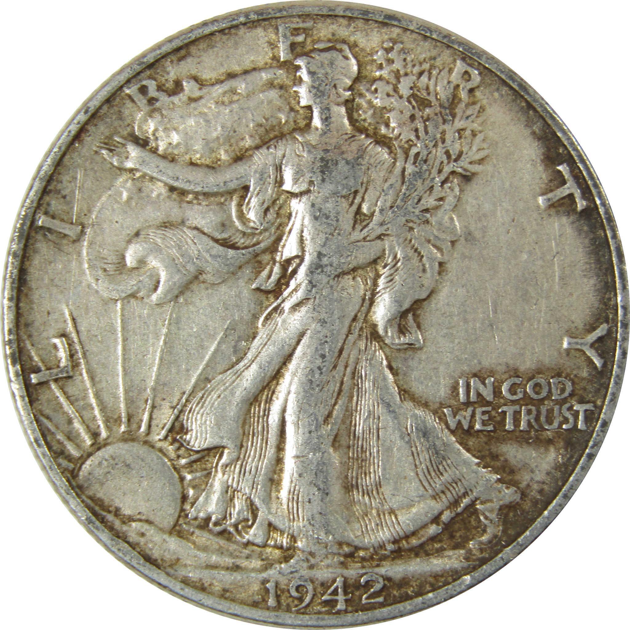 1942 Liberty Walking Silver Half Dollar XF EF Extremely Fine SKU:CP525