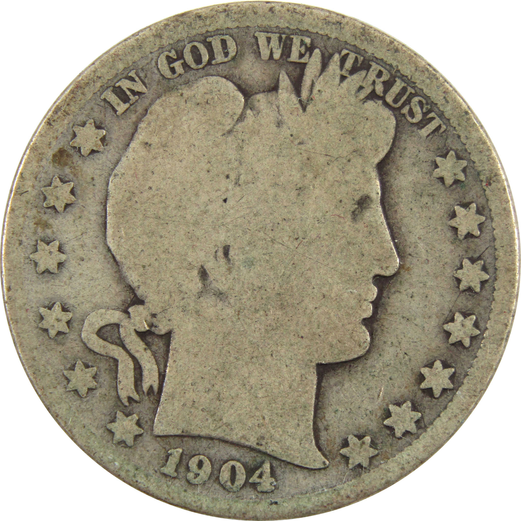 1904 S Barber Half Dollar AG About Good 90% Silver 50c Coin SKU:I11108