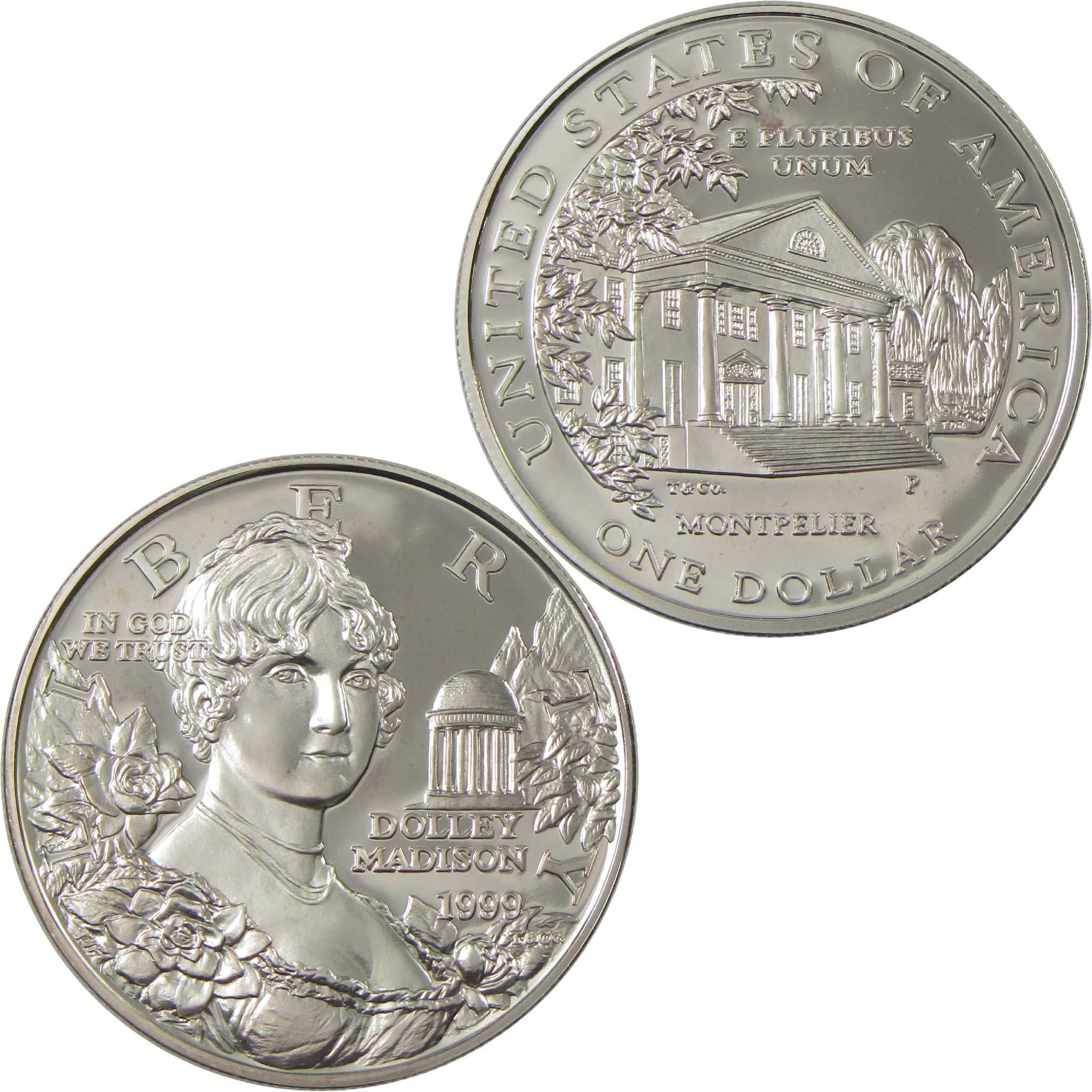 Dolley Madison Commemorative Dollar 1999 P Choice Proof Silver $1 Coin