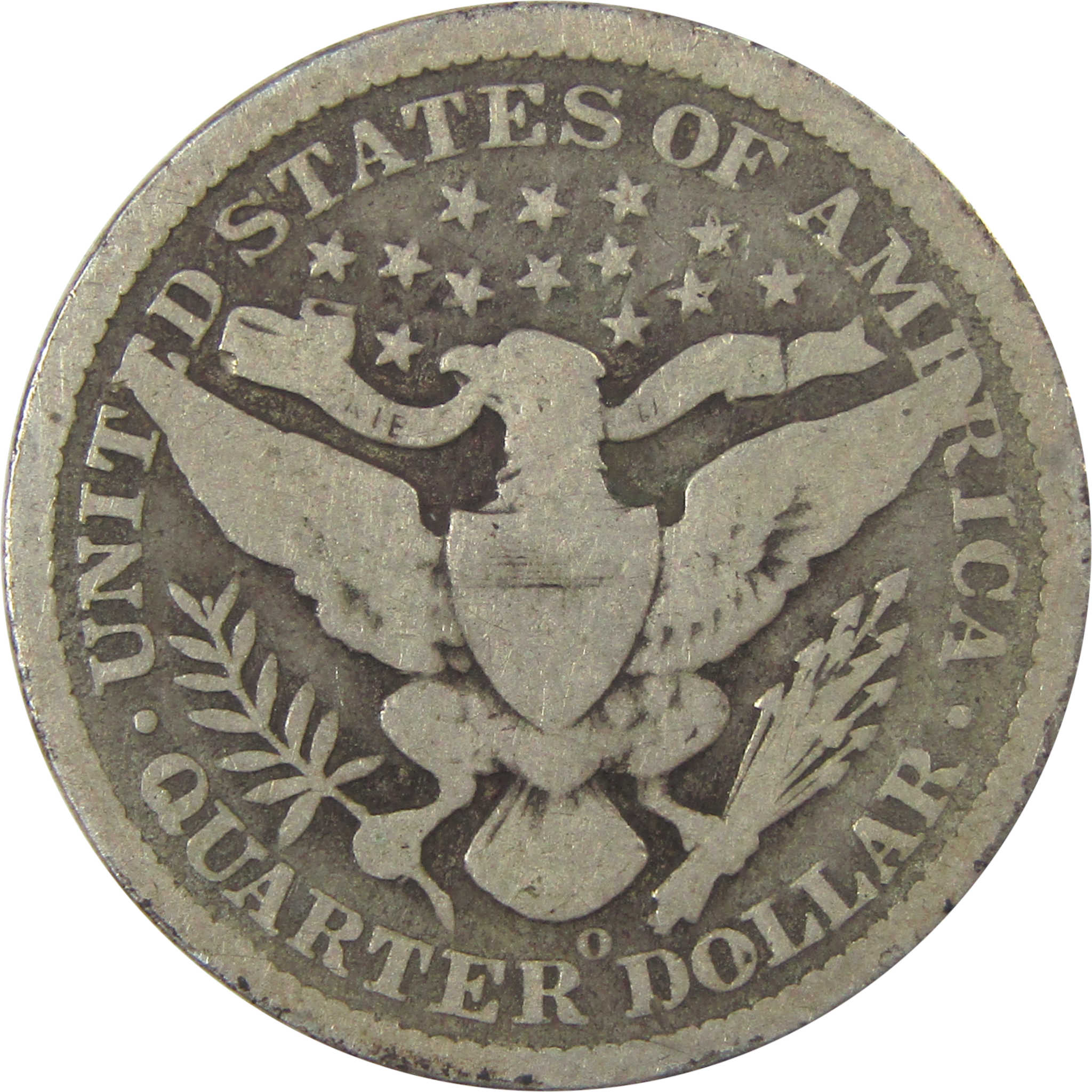 1896 O Barber Quarter G Good Silver 25c Coin SKU:I21858