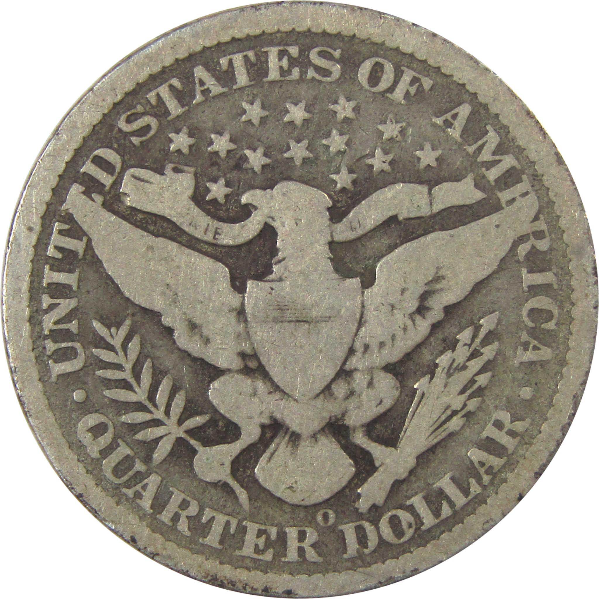 1896 O Barber Quarter G Good Silver 25c Coin SKU:I21858